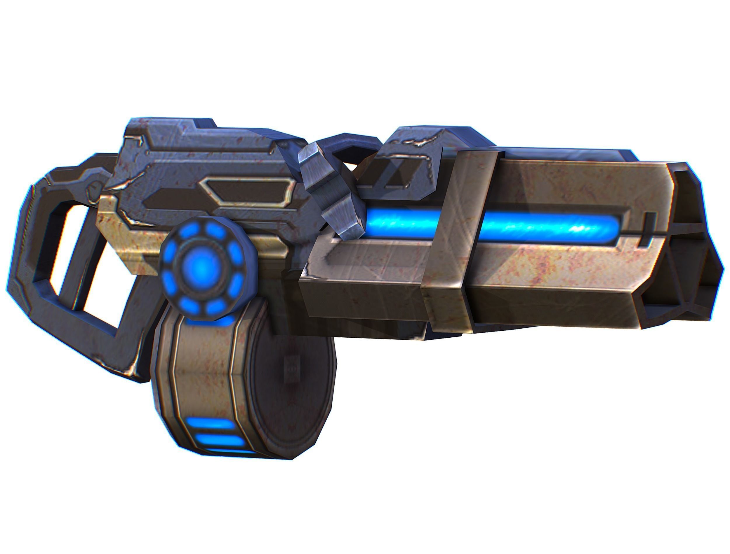 Assault heavy machine gun cannon naff barrel blaster laser arms Low-poly 3D model_29