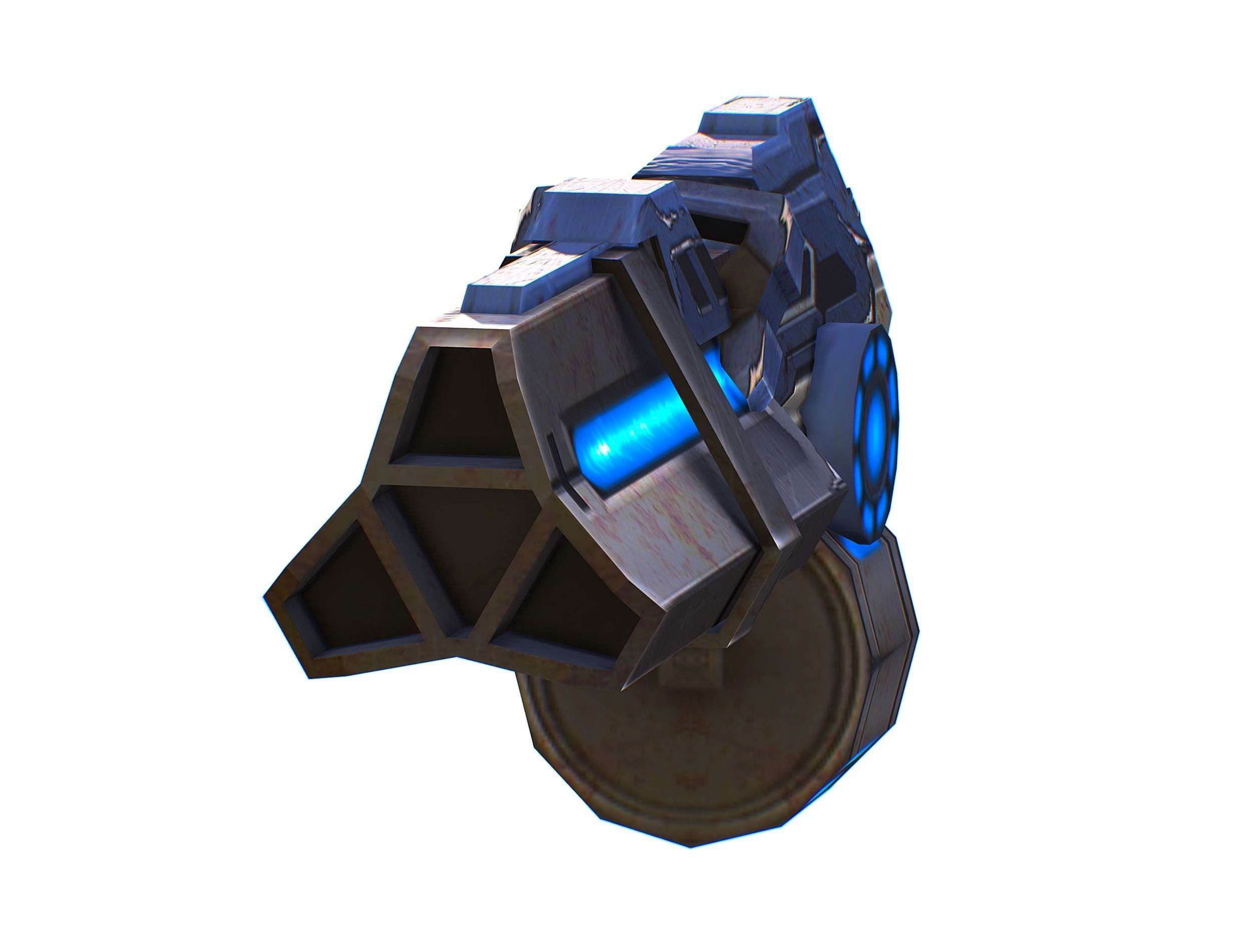 Assault heavy machine gun cannon naff barrel blaster laser arms Low-poly 3D model_23