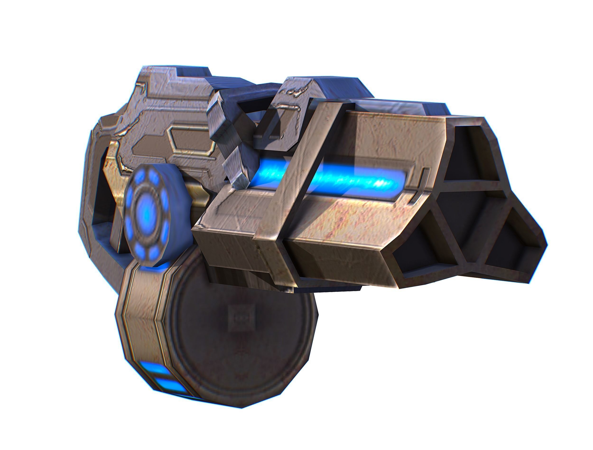 Assault heavy machine gun cannon naff barrel blaster laser arms Low-poly 3D model_27