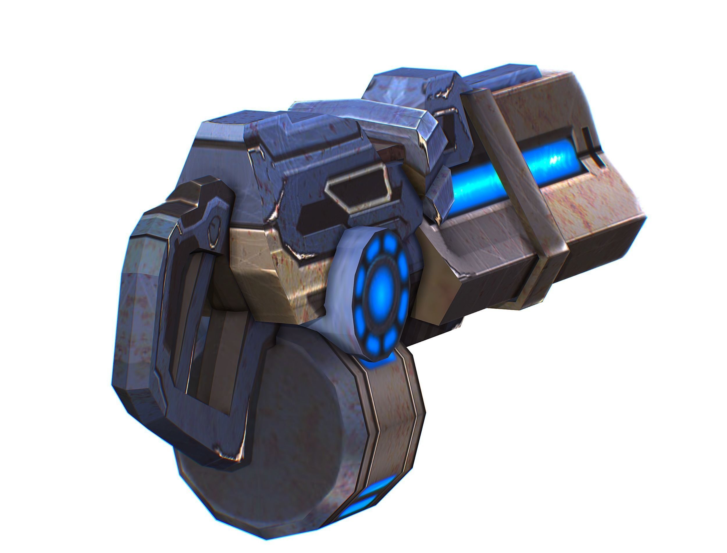 Assault heavy machine gun cannon naff barrel blaster laser arms Low-poly 3D model_8