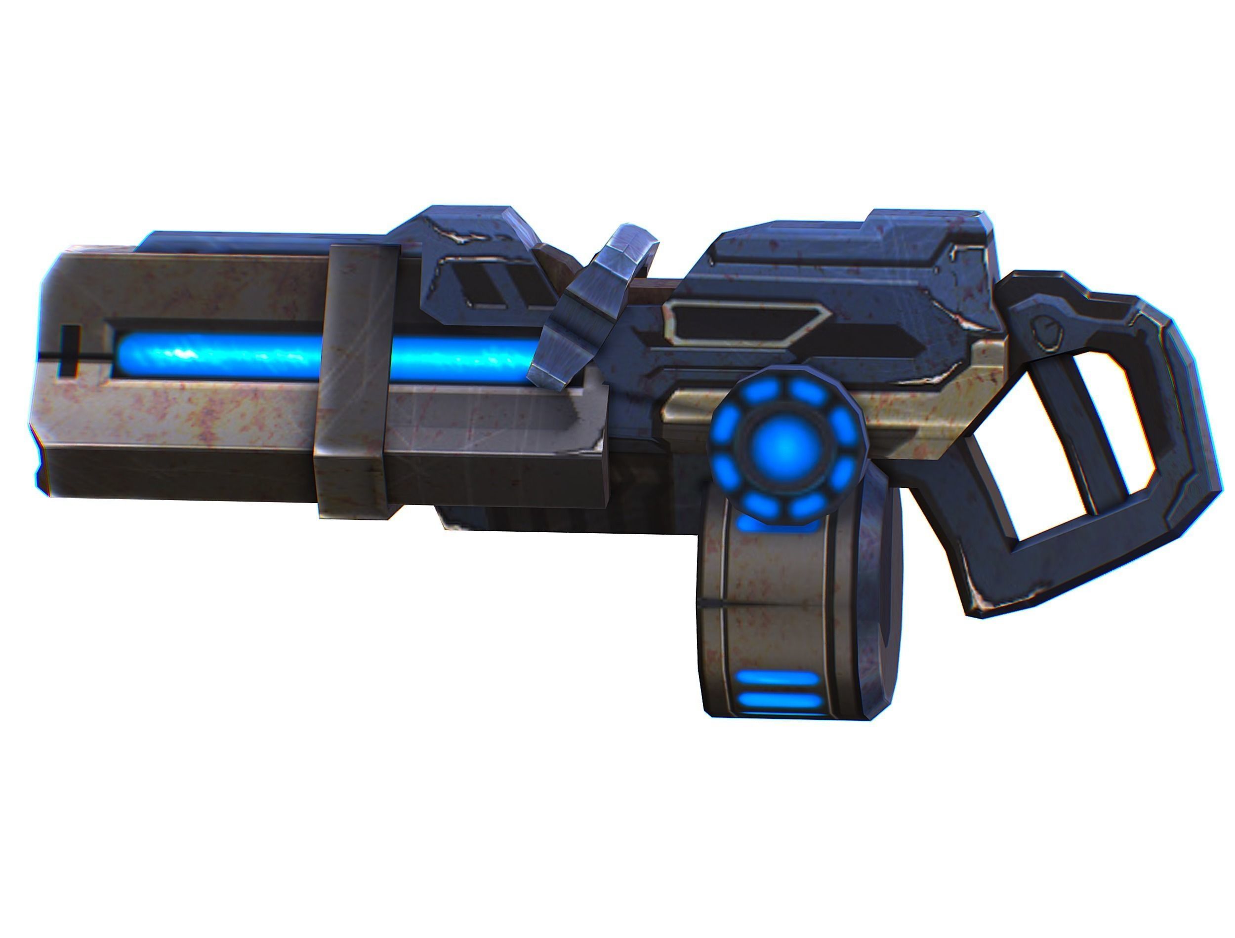 Assault heavy machine gun cannon naff barrel blaster laser arms Low-poly 3D model_17