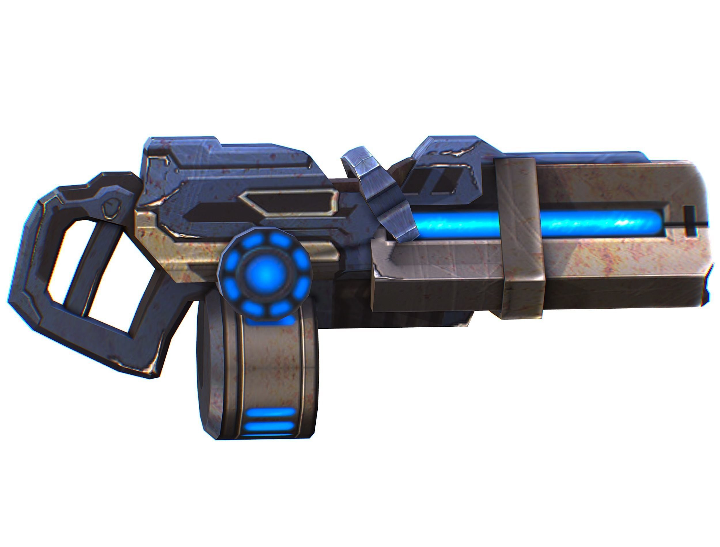 Assault heavy machine gun cannon naff barrel blaster laser arms Low-poly 3D model_3