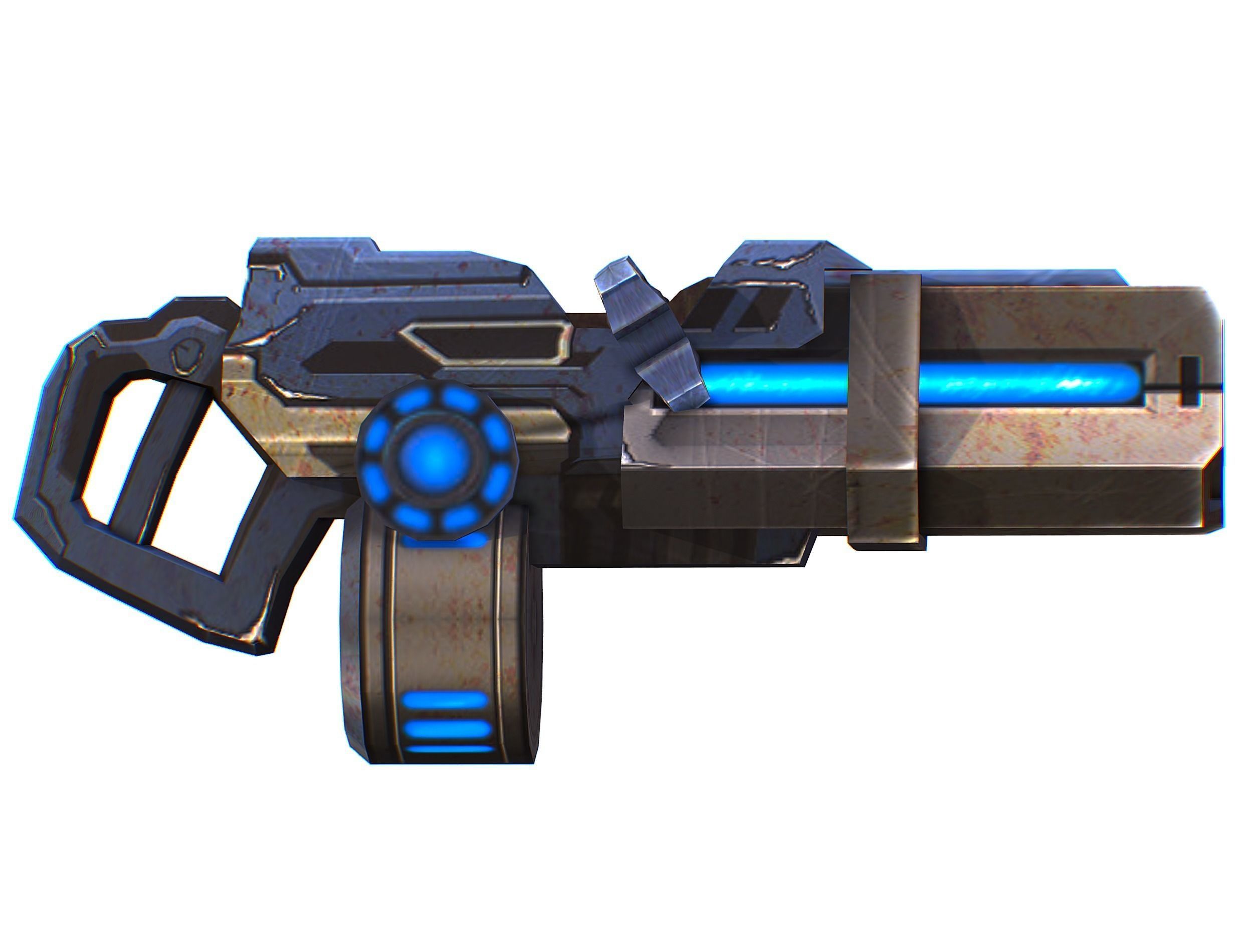 Assault heavy machine gun cannon naff barrel blaster laser arms Low-poly 3D model_35