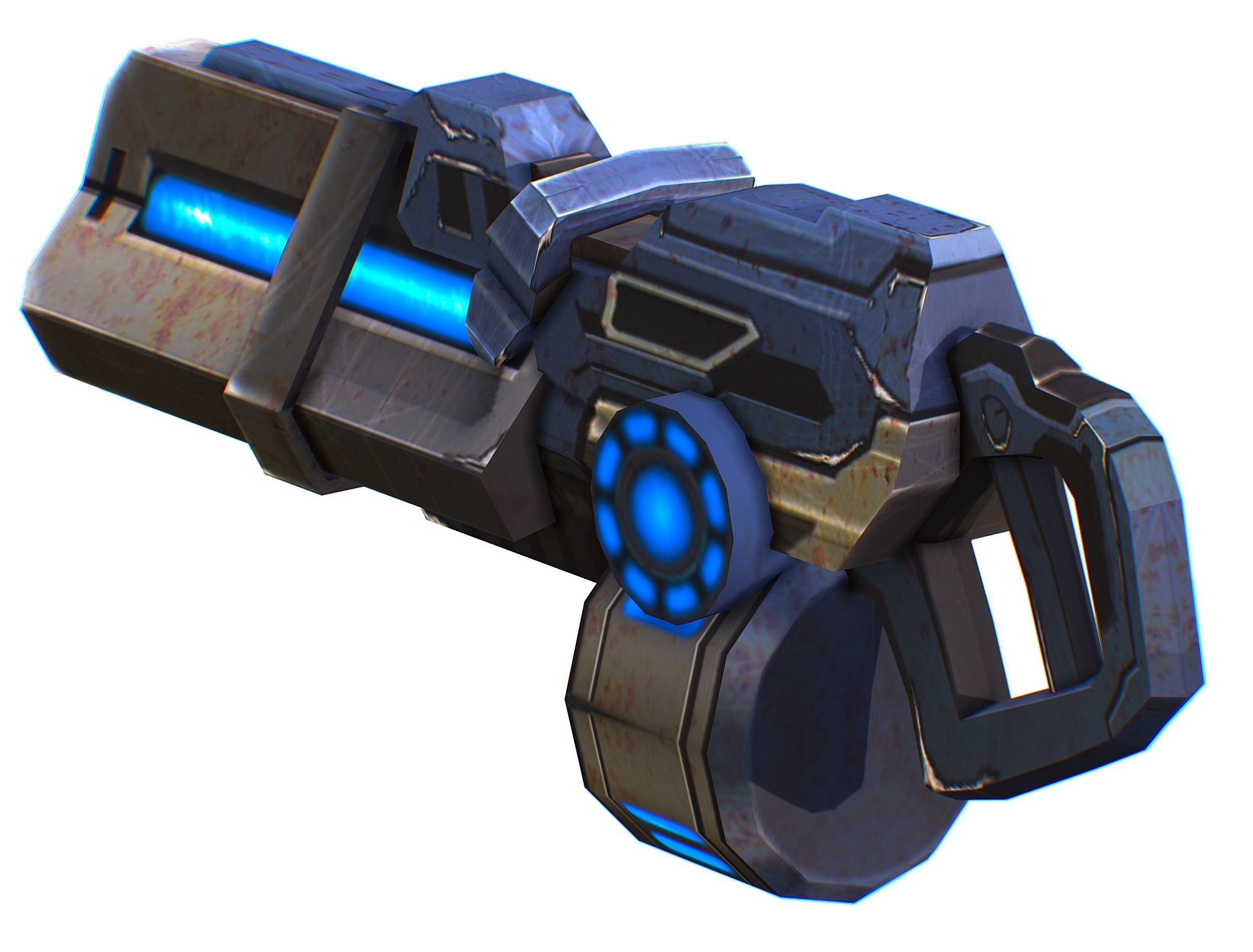 Assault heavy machine gun cannon naff barrel blaster laser arms Low-poly 3D model_33