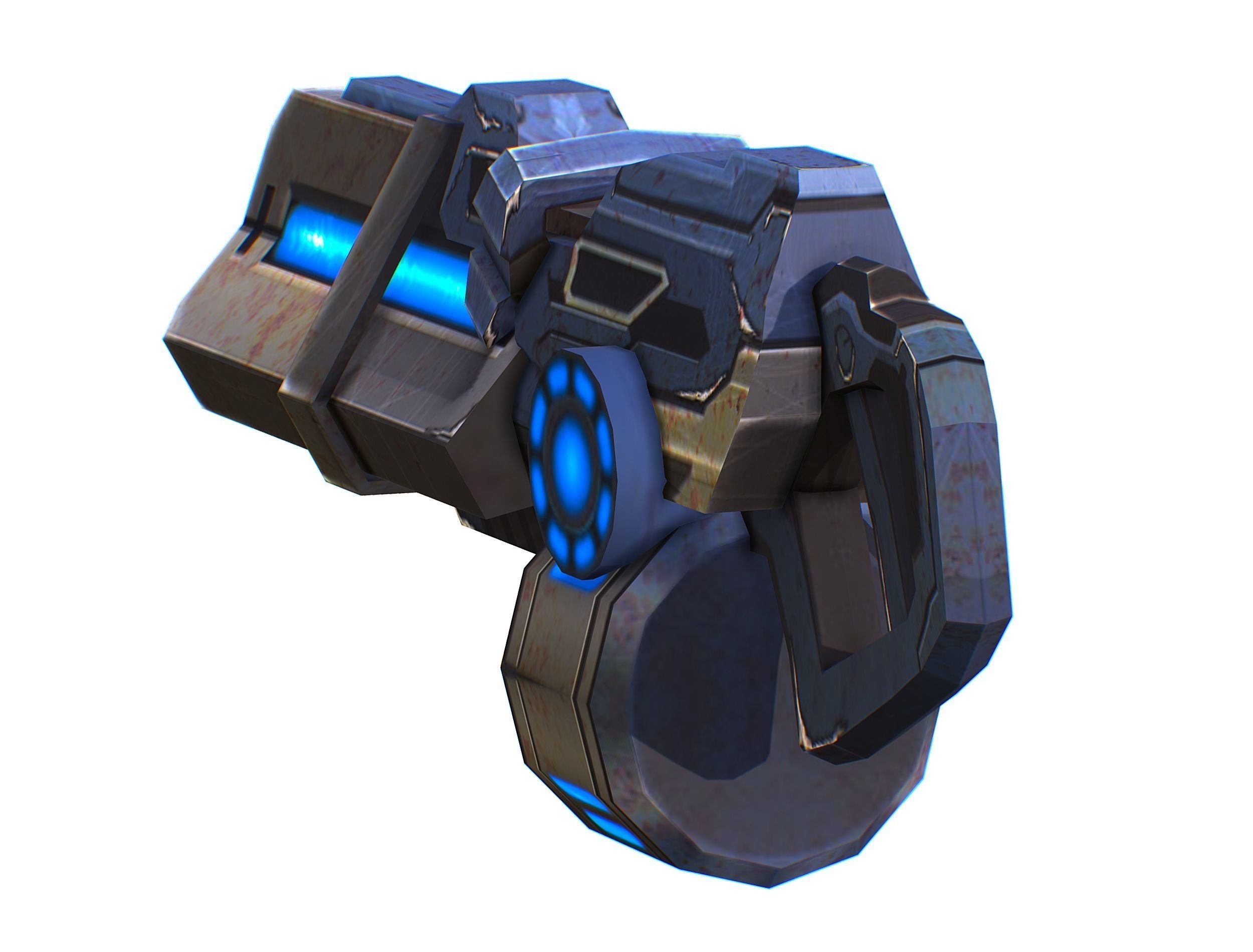 Assault heavy machine gun cannon naff barrel blaster laser arms Low-poly 3D model_12