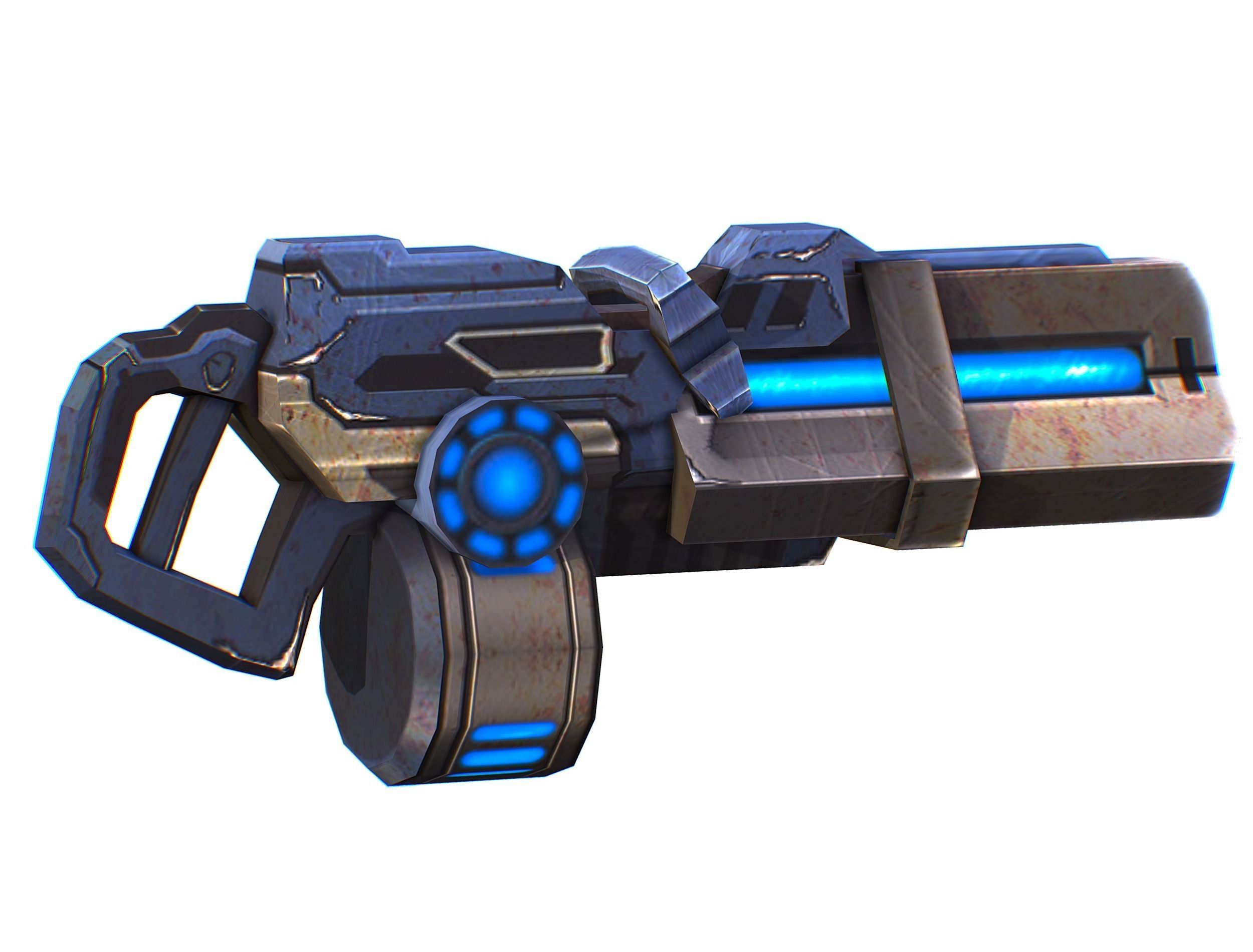 Assault heavy machine gun cannon naff barrel blaster laser arms Low-poly 3D model_4