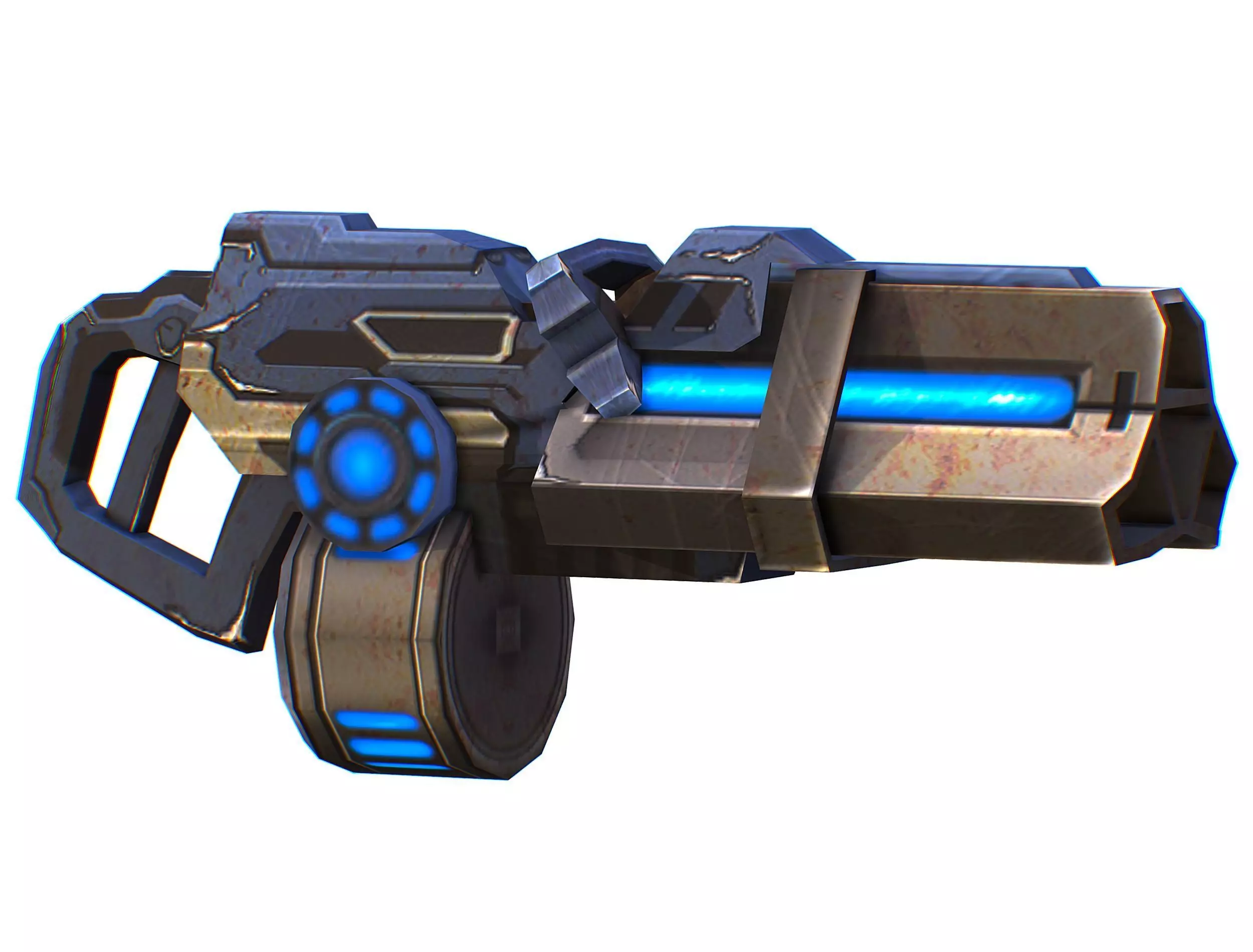 Assault heavy machine gun cannon naff barrel blaster laser arms Low-poly 3D model_0