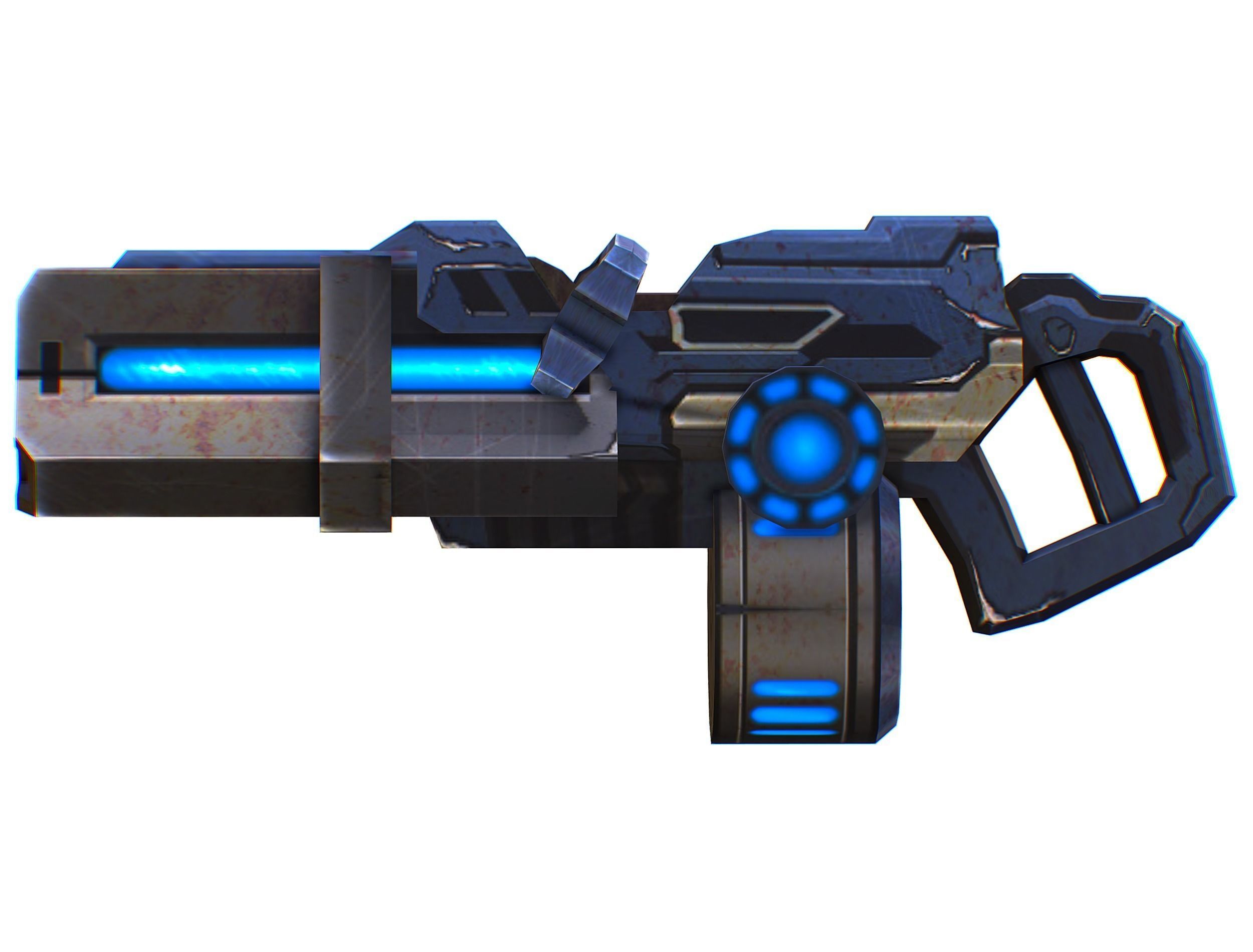 Assault heavy machine gun cannon naff barrel blaster laser arms Low-poly 3D model_37