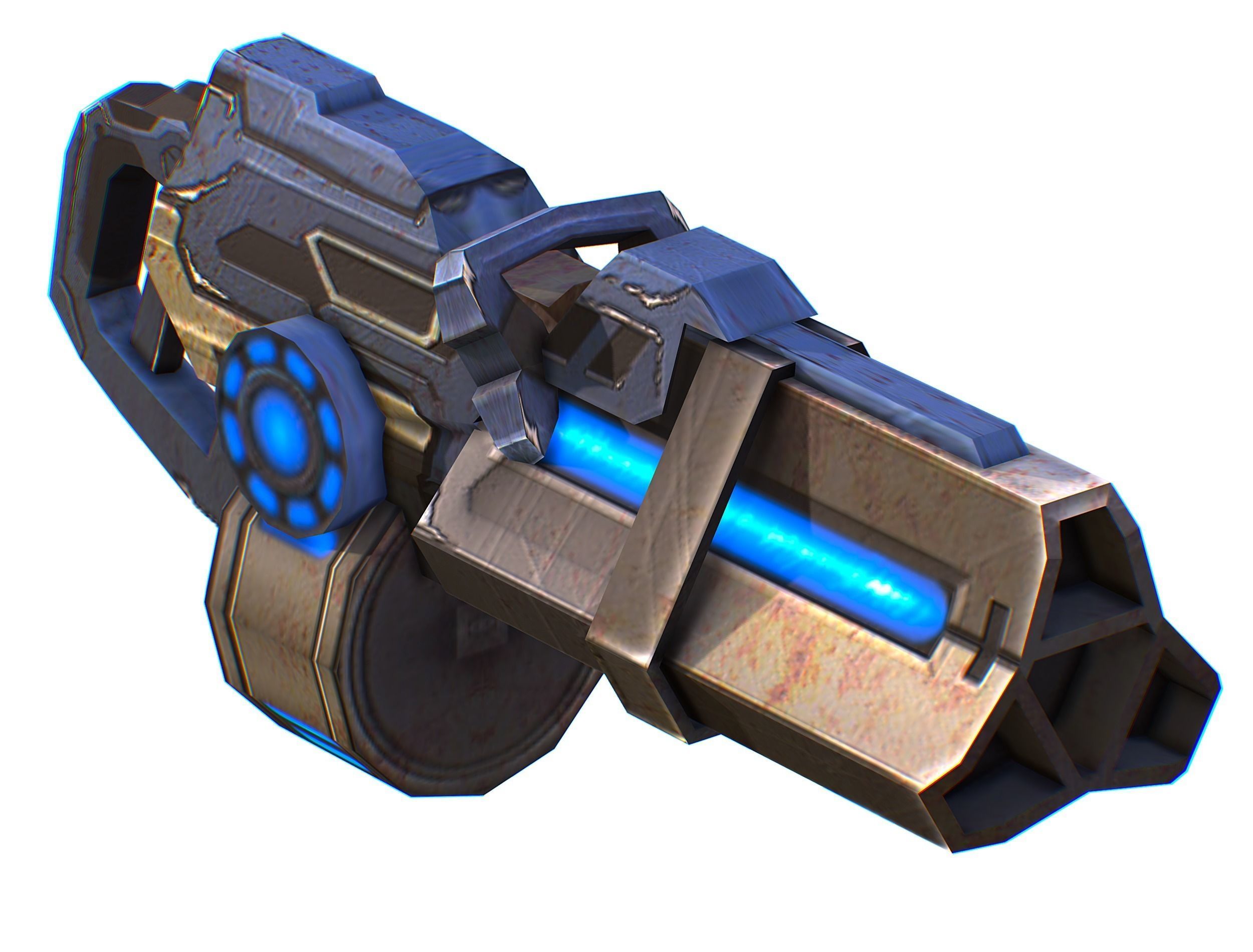Assault heavy machine gun cannon naff barrel blaster laser arms Low-poly 3D model_31