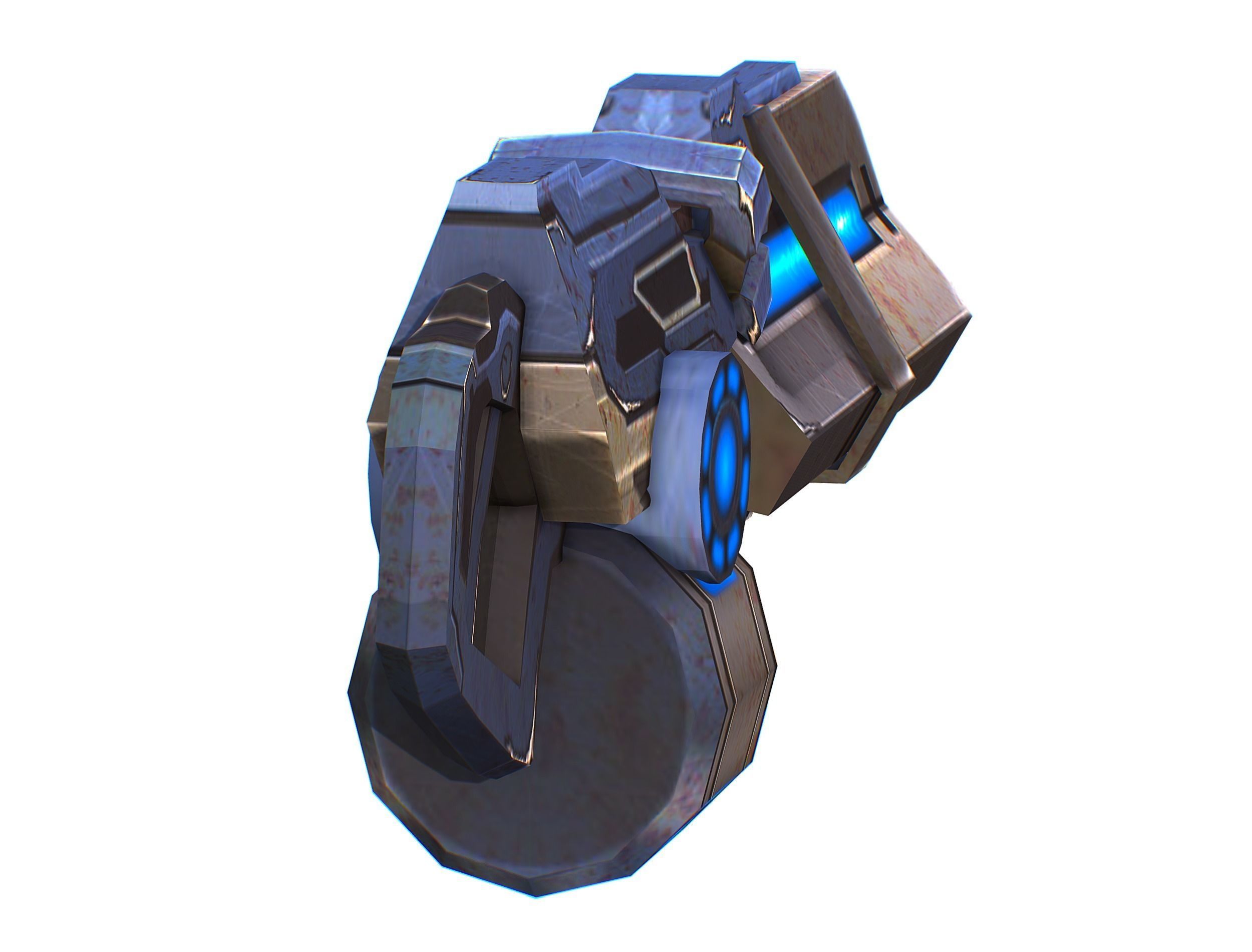 Assault heavy machine gun cannon naff barrel blaster laser arms Low-poly 3D model_9