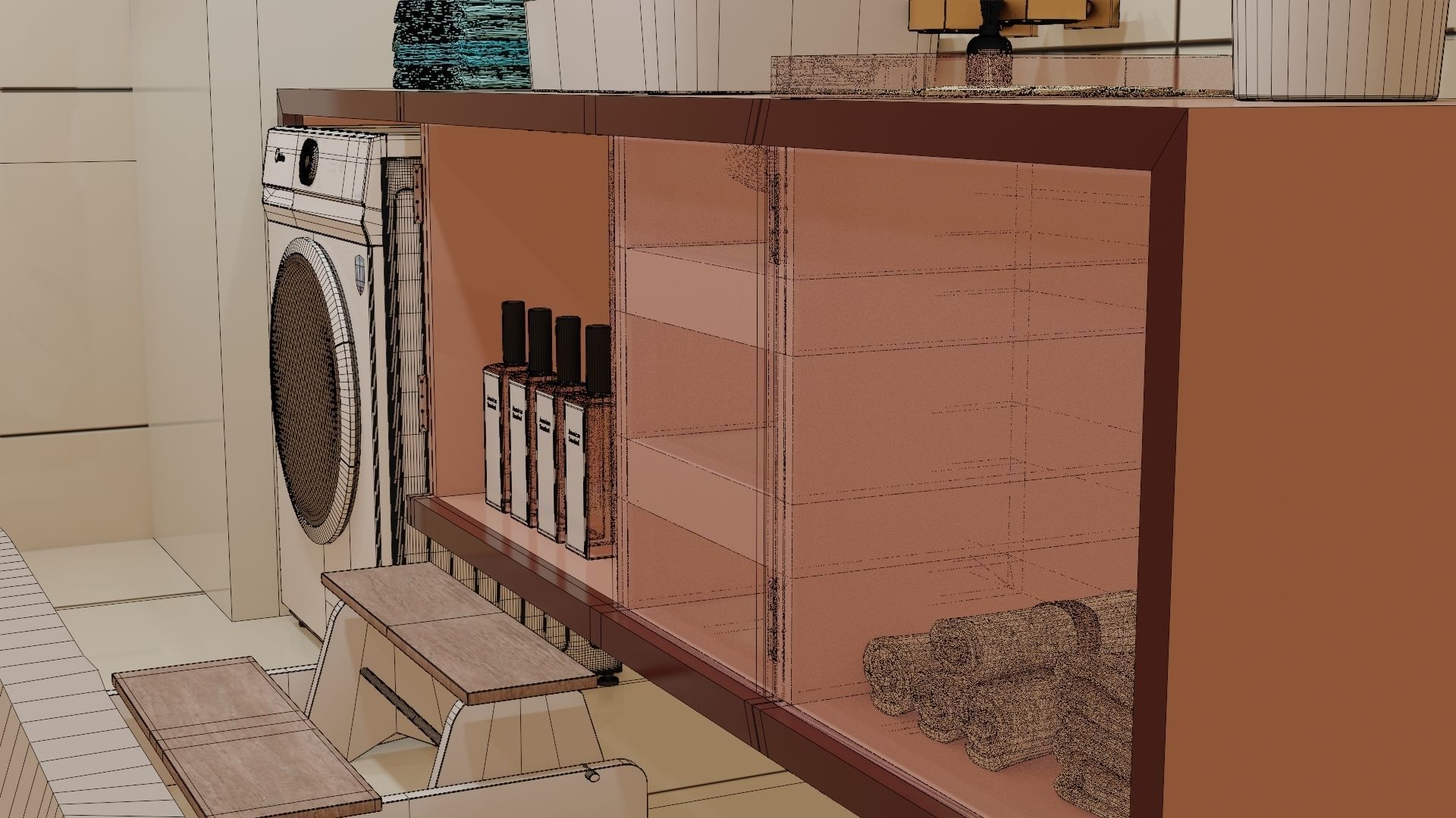 Fully Game ready low poly bathroom full 5 set of 50plus 3Dmodels 3D model_58