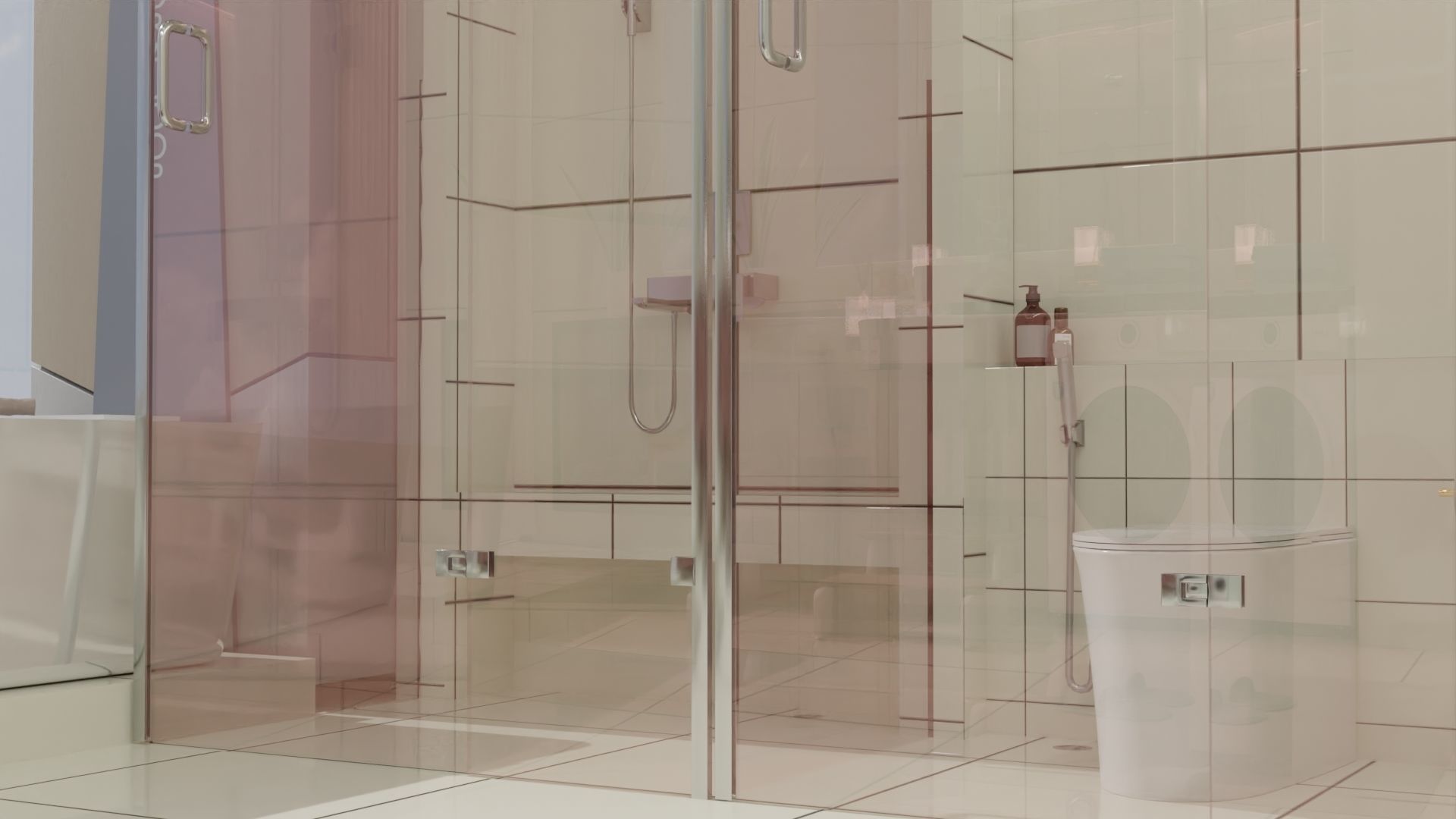 Fully Game ready low poly bathroom full 5 set of 50plus 3Dmodels 3D model_22