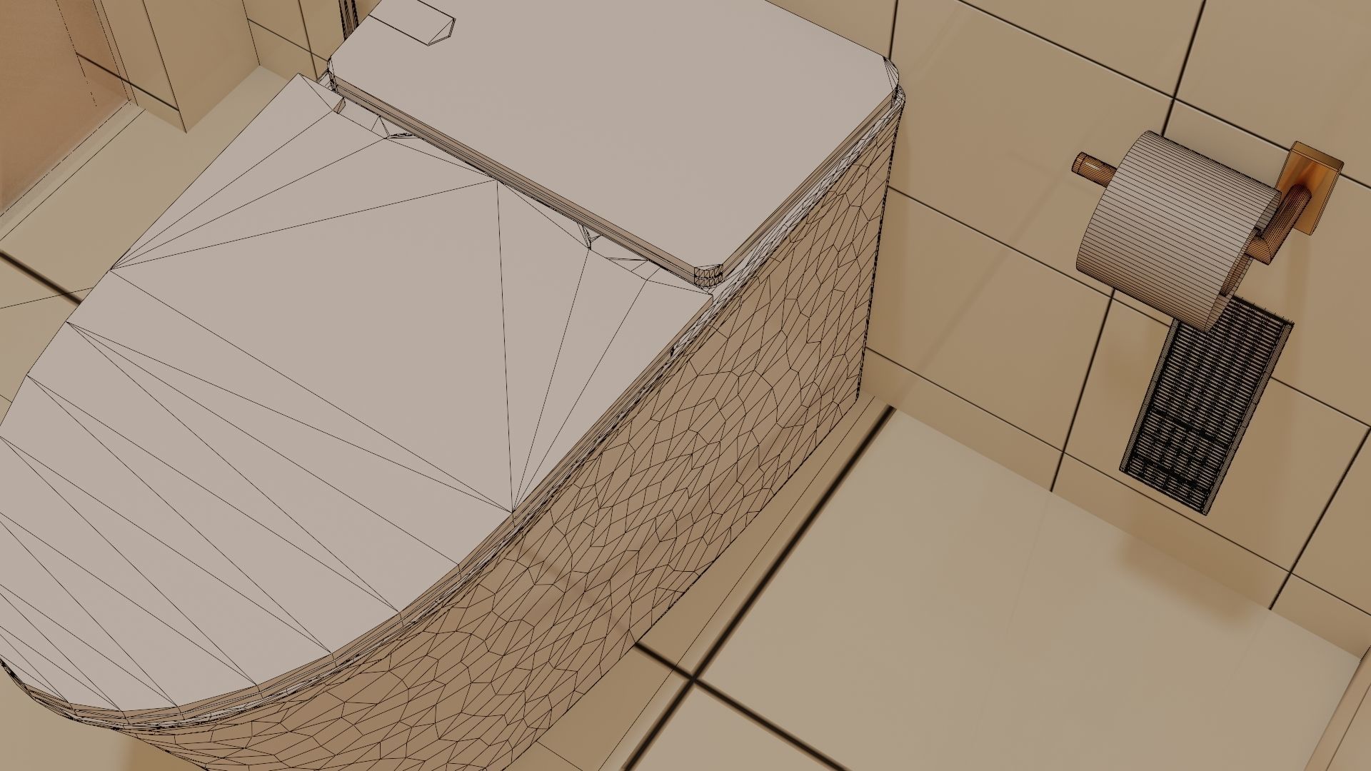Fully Game ready low poly bathroom full 5 set of 50plus 3Dmodels 3D model_87