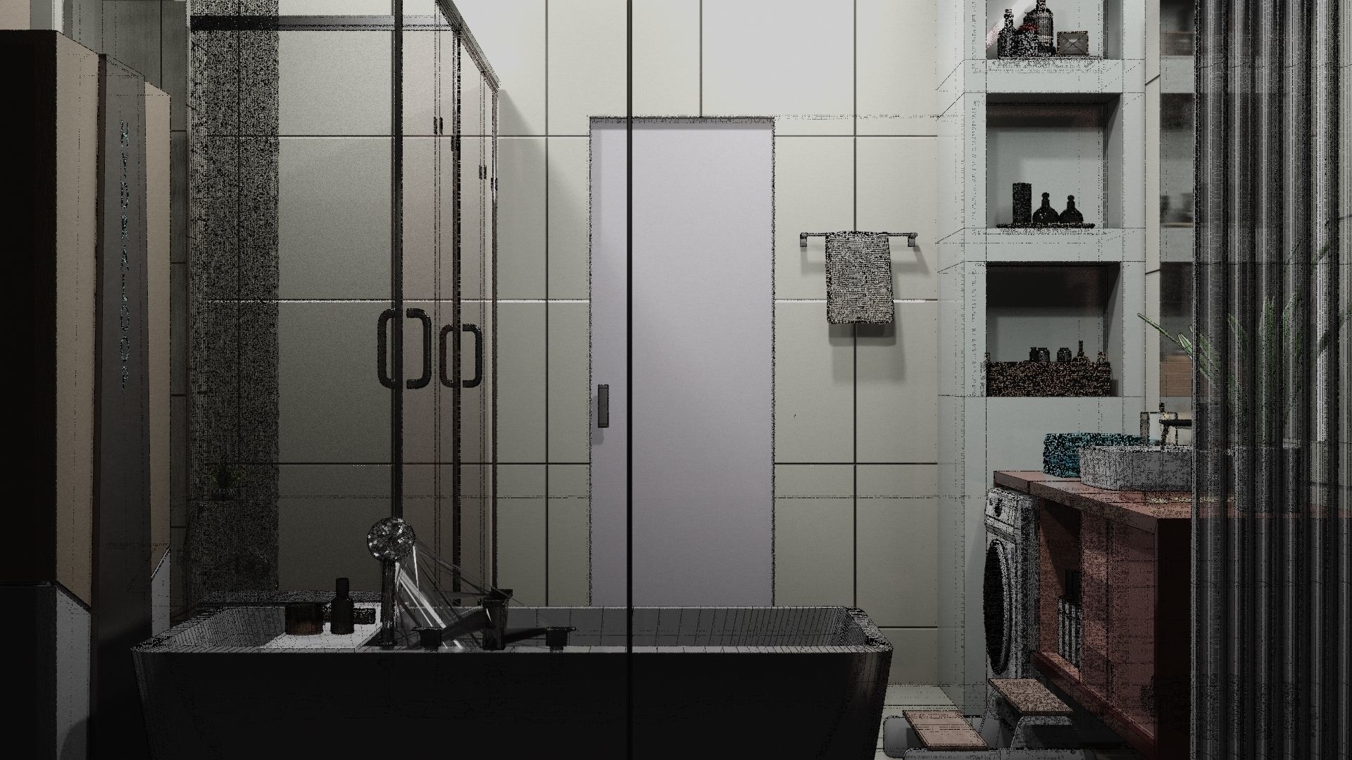 Fully Game ready low poly bathroom full 5 set of 50plus 3Dmodels 3D model_59