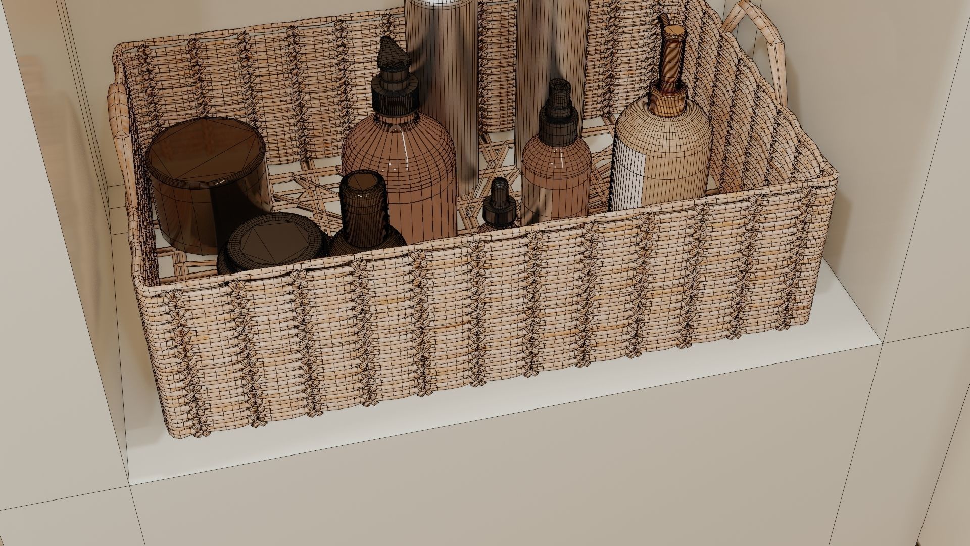 Fully Game ready low poly bathroom full 5 set of 50plus 3Dmodels 3D model_75