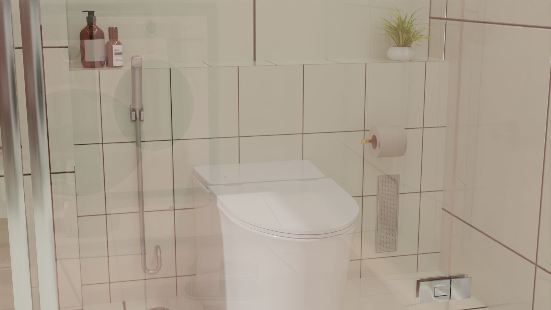 Fully Game ready low poly bathroom full 5 set of 50plus 3Dmodels 3D model_49