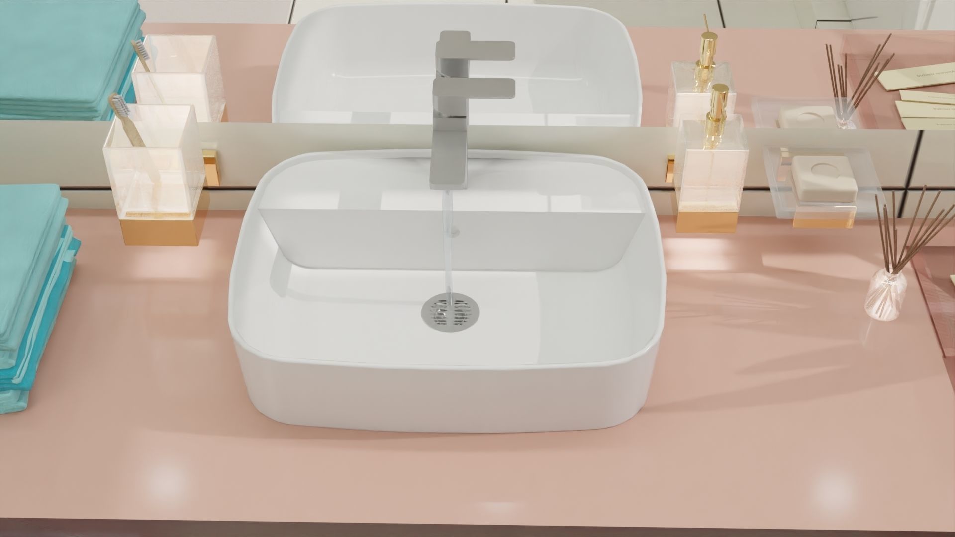 Fully Game ready low poly bathroom full 5 set of 50plus 3Dmodels 3D model_37