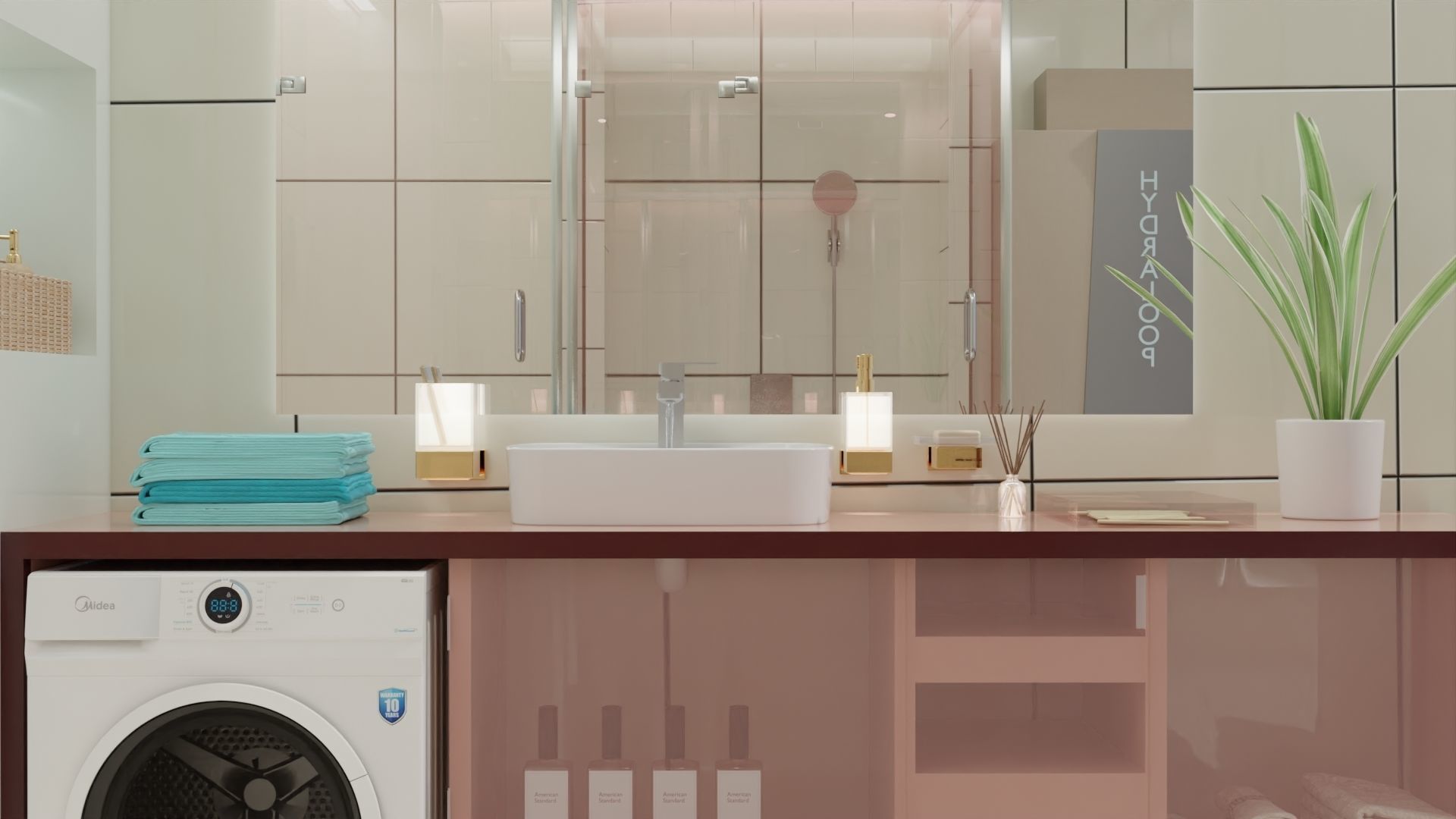 Fully Game ready low poly bathroom full 5 set of 50plus 3Dmodels 3D model_17