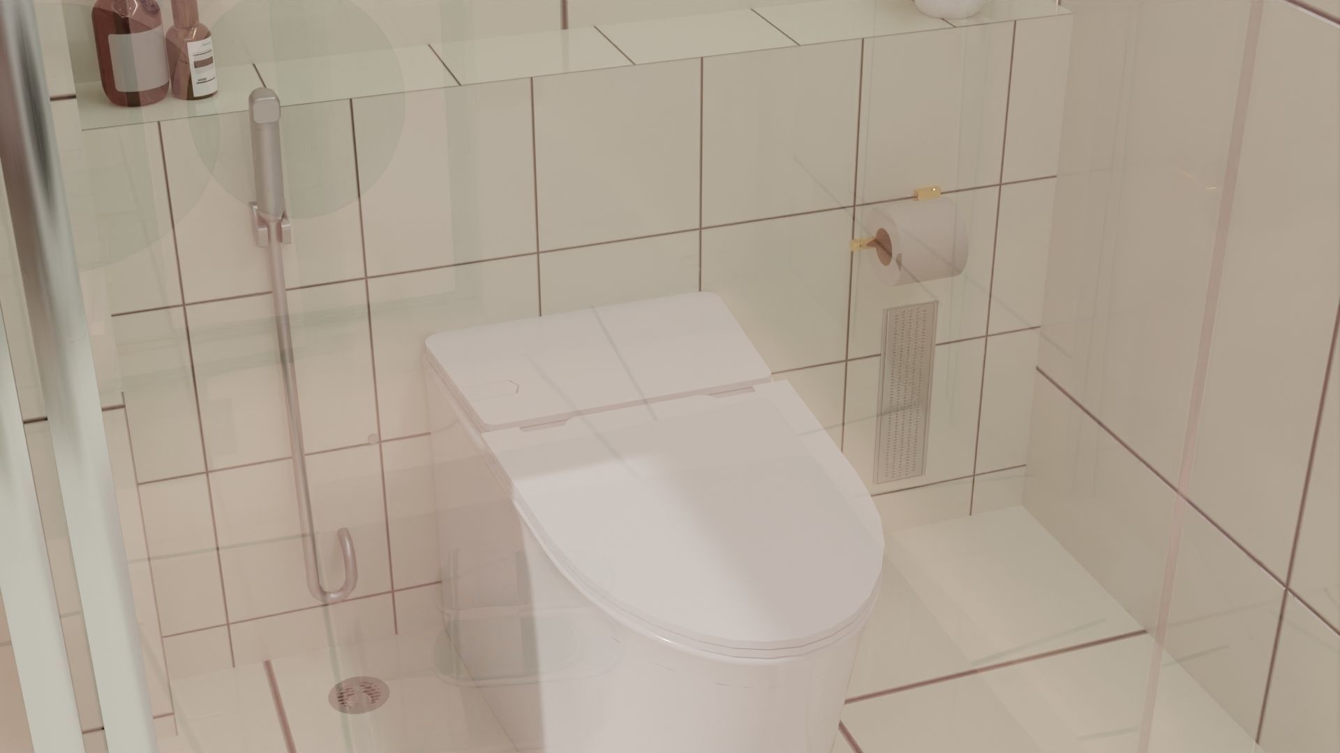 Fully Game ready low poly bathroom full 5 set of 50plus 3Dmodels 3D model_52