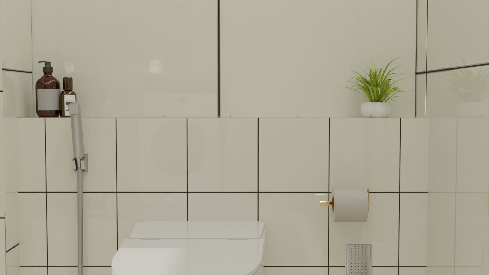 Fully Game ready low poly bathroom full 5 set of 50plus 3Dmodels 3D model_23