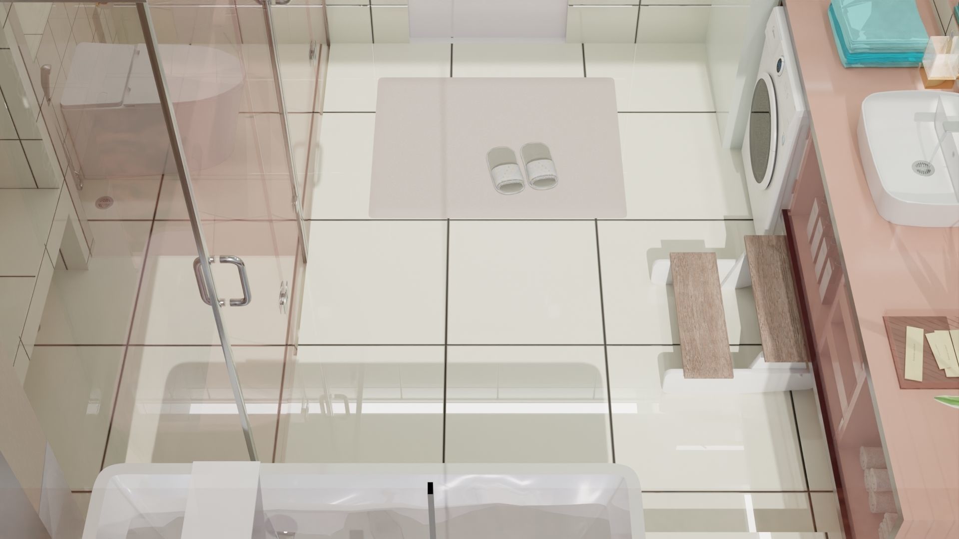 Fully Game ready low poly bathroom full 5 set of 50plus 3Dmodels 3D model_19