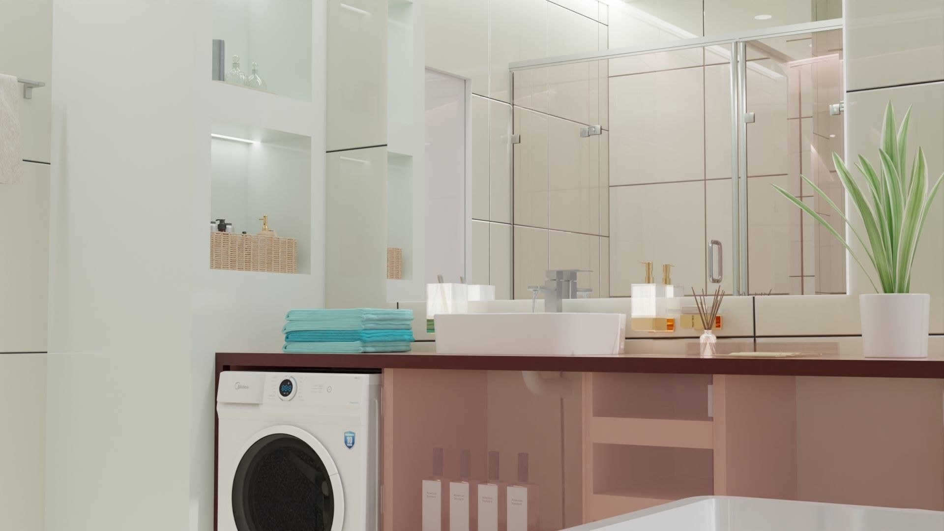 Fully Game ready low poly bathroom full 5 set of 50plus 3Dmodels 3D model_8