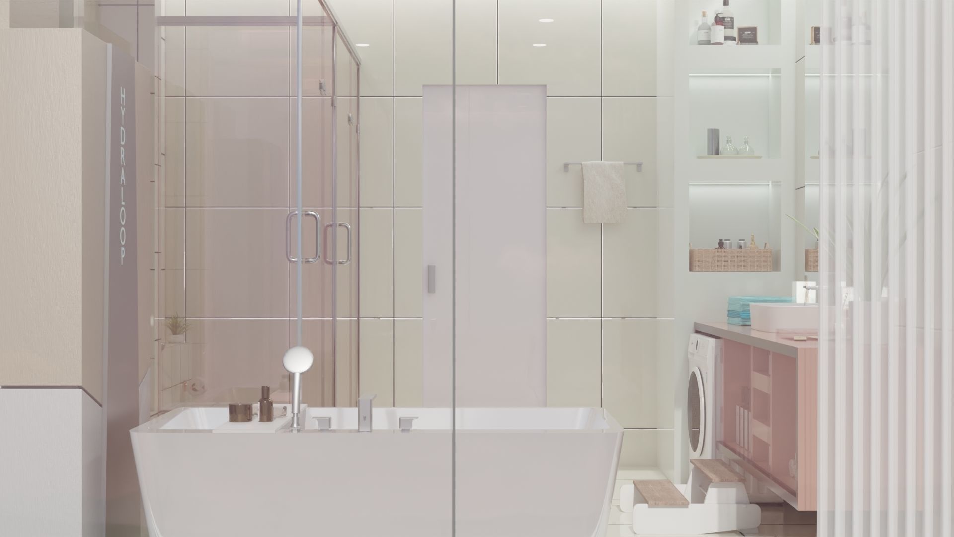 Fully Game ready low poly bathroom full 5 set of 50plus 3Dmodels 3D model_7