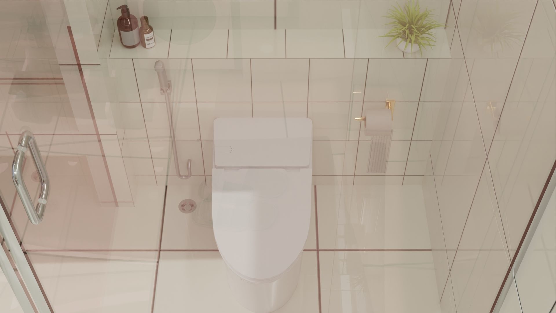 Fully Game ready low poly bathroom full 5 set of 50plus 3Dmodels 3D model_48