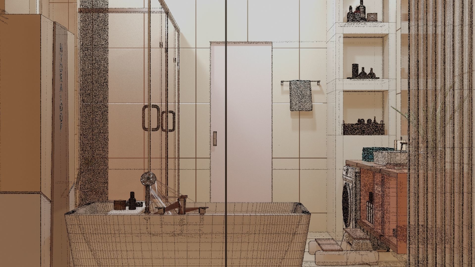 Fully Game ready low poly bathroom full 5 set of 50plus 3Dmodels 3D model_57