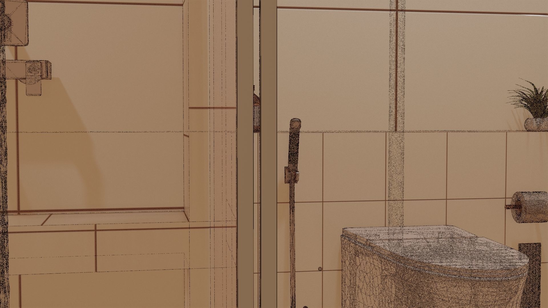 Fully Game ready low poly bathroom full 5 set of 50plus 3Dmodels 3D model_90