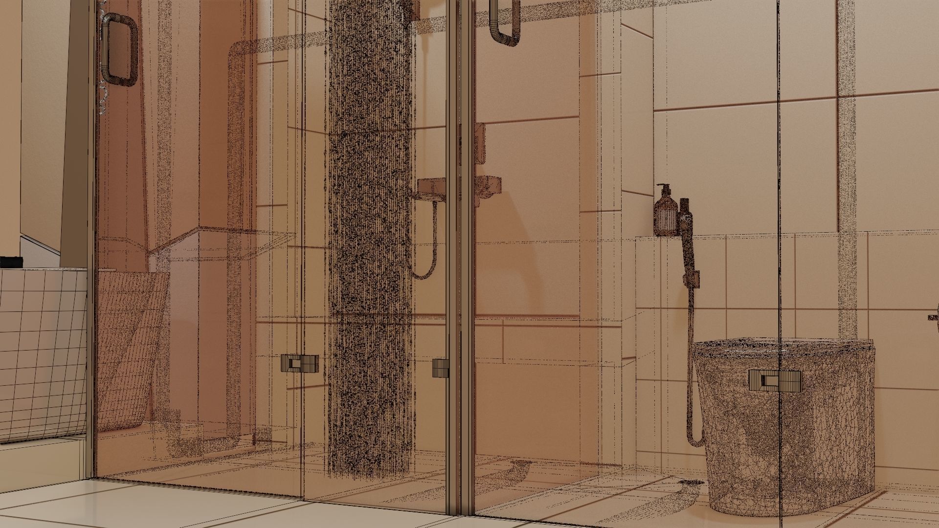 Fully Game ready low poly bathroom full 5 set of 50plus 3Dmodels 3D model_66