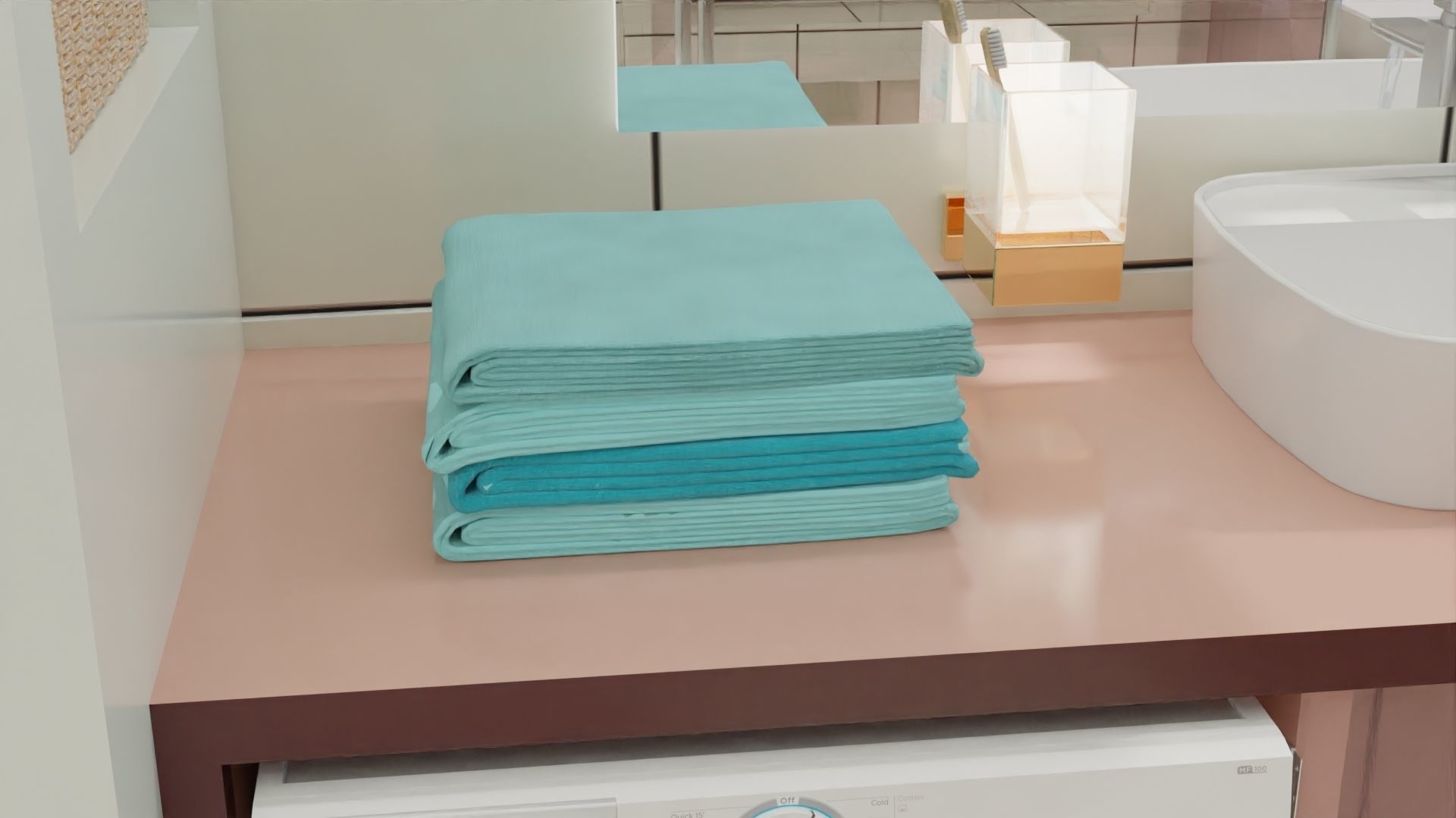 Fully Game ready low poly bathroom full 5 set of 50plus 3Dmodels 3D model_36