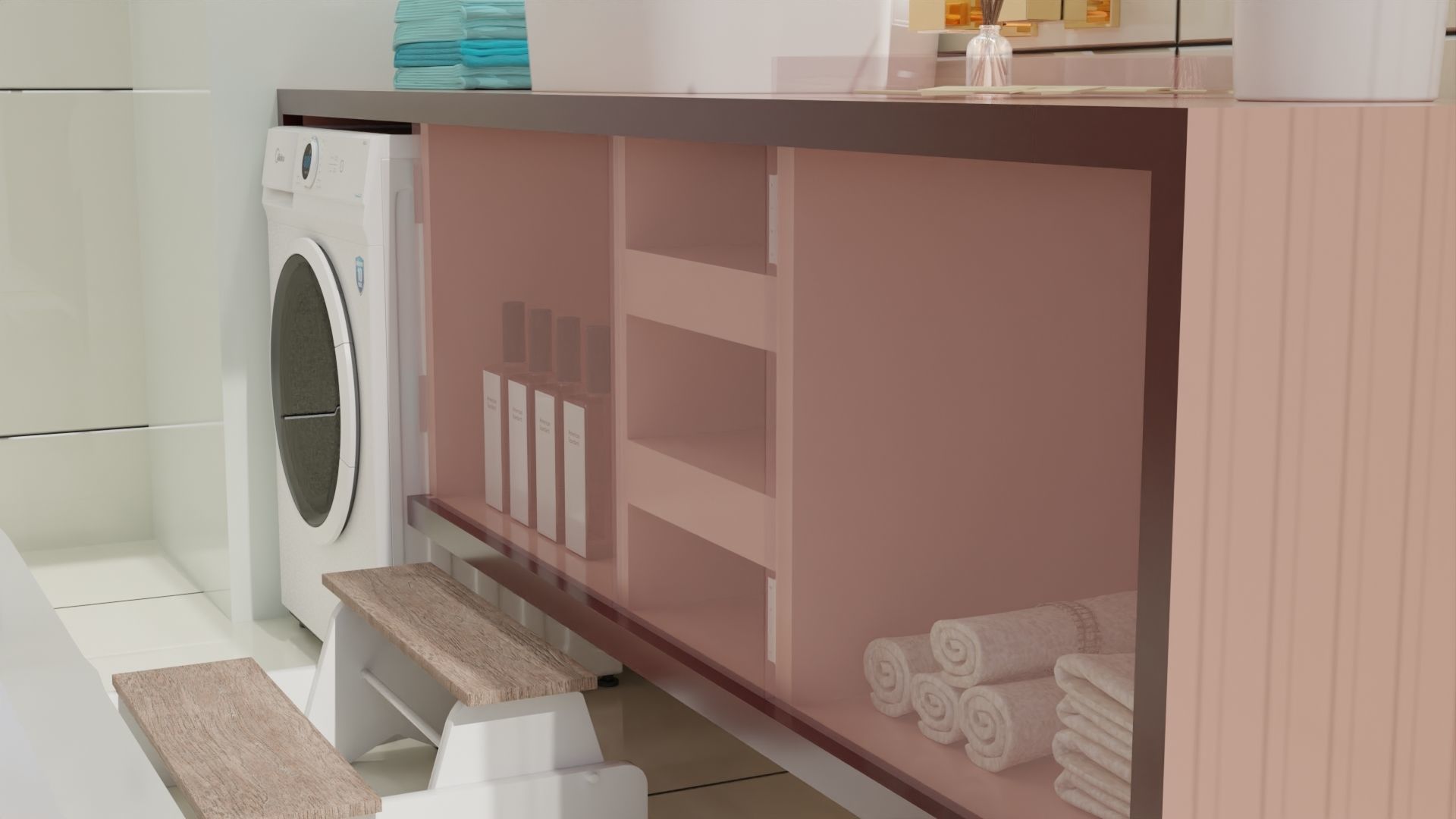 Fully Game ready low poly bathroom full 5 set of 50plus 3Dmodels 3D model_18