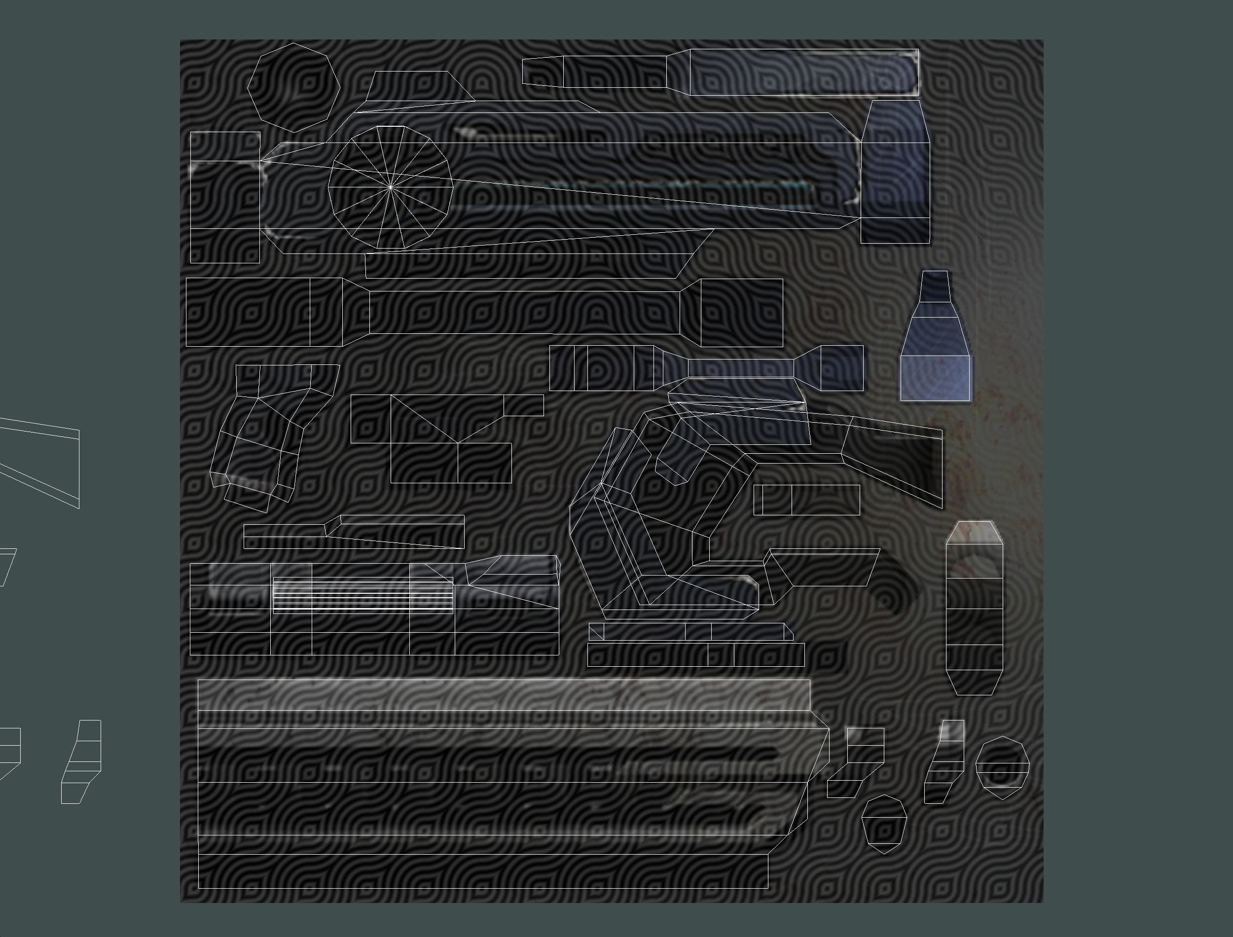 Weapons Set 4 Gun Pistol Assault rifle Sniper rifle machine gun 3D Model Collection_25