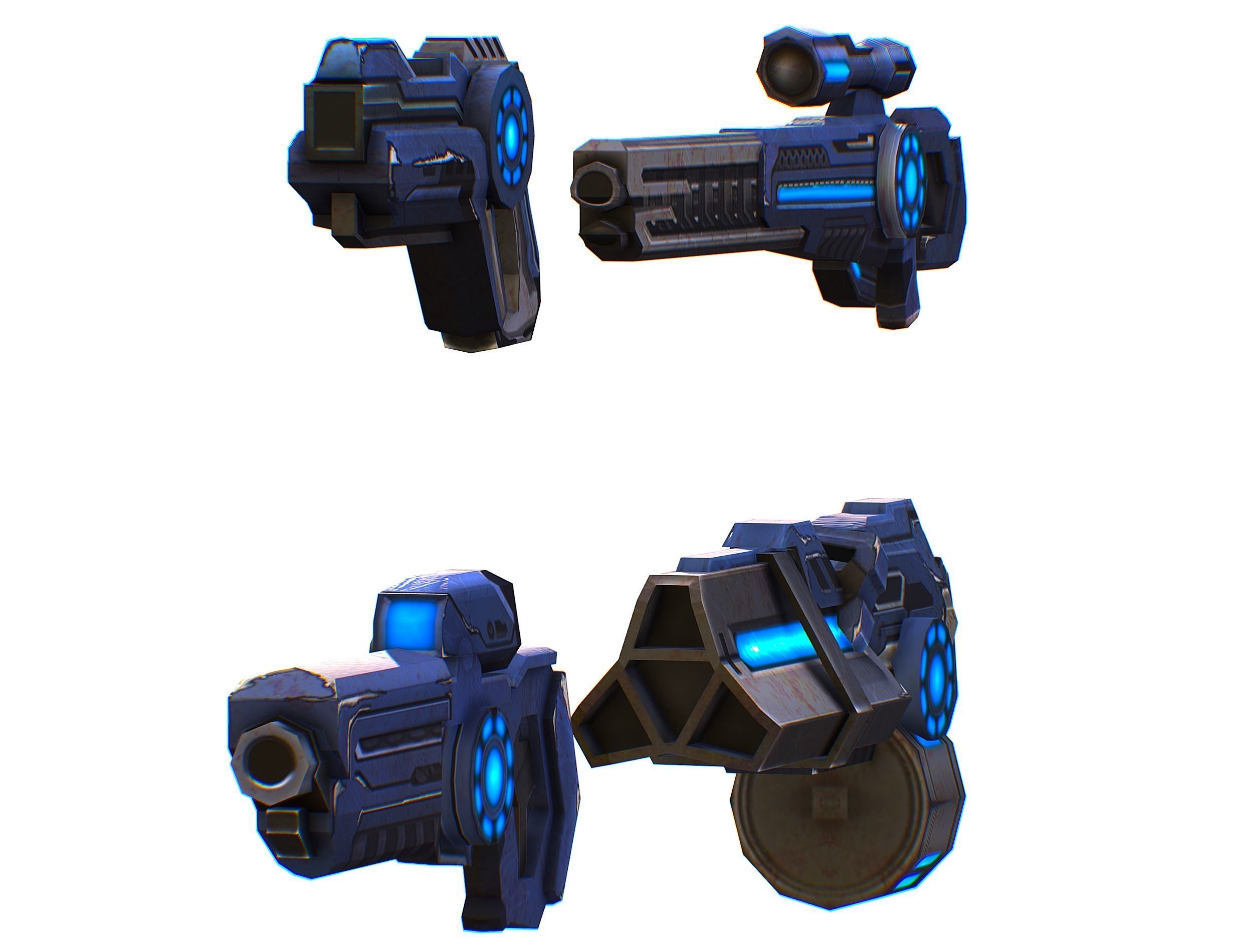 Weapons Set 4 Gun Pistol Assault rifle Sniper rifle machine gun 3D Model Collection_17