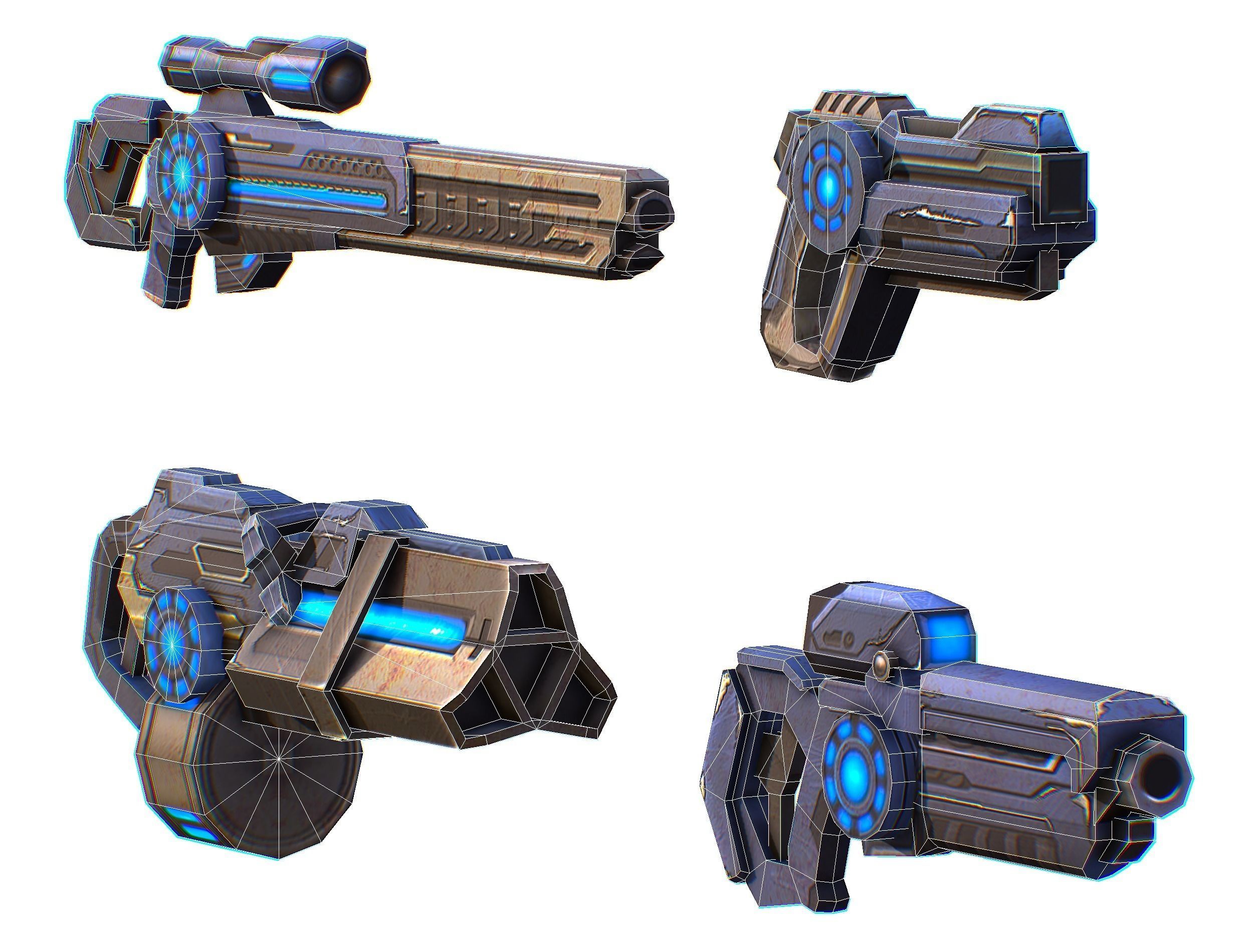 Weapons Set 4 Gun Pistol Assault rifle Sniper rifle machine gun 3D Model Collection_18