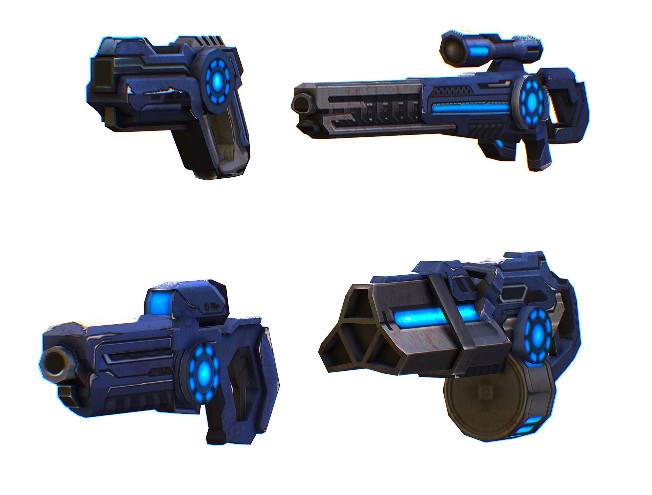 Weapons Set 4 Gun Pistol Assault rifle Sniper rifle machine gun 3D Model Collection_16