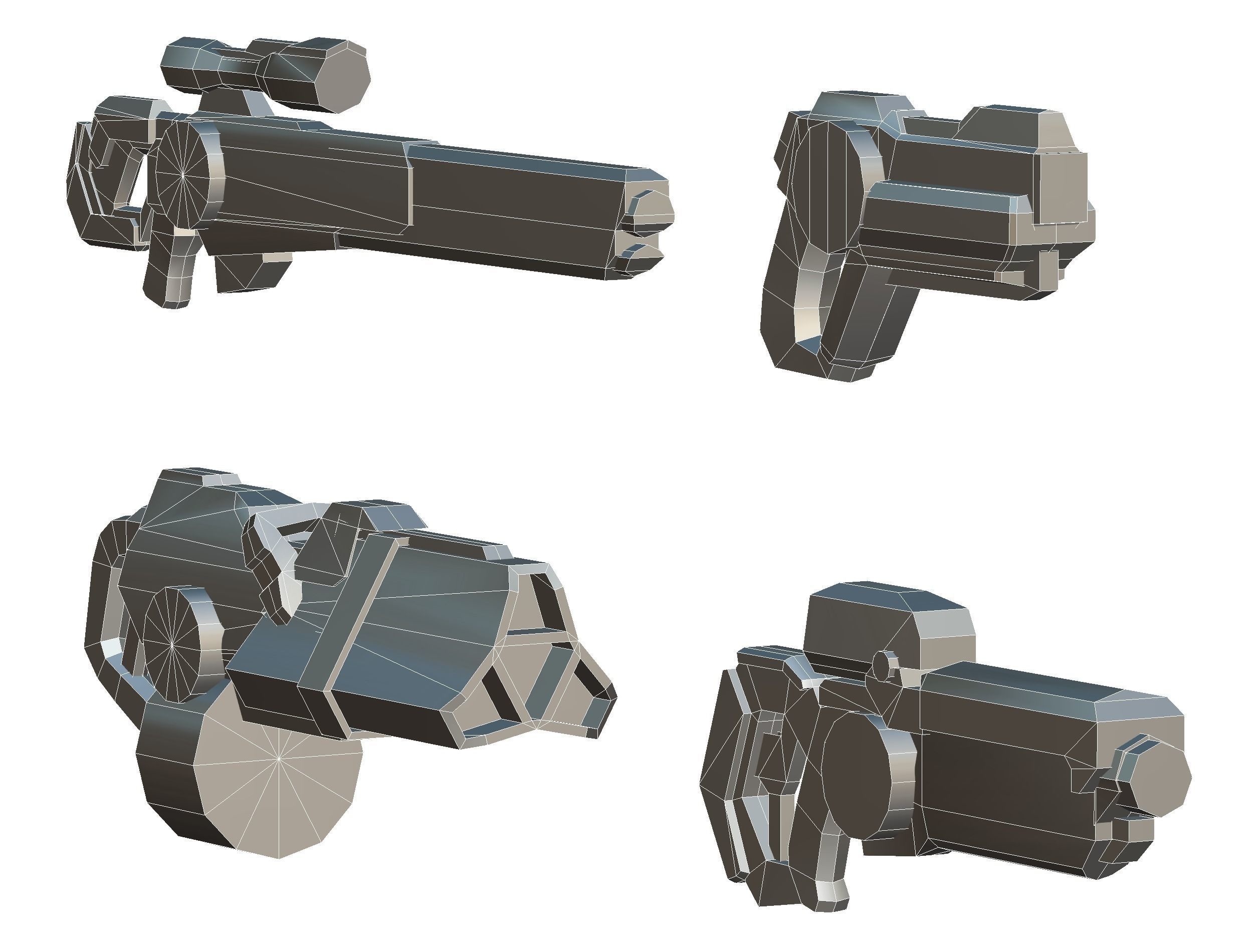 Weapons Set 4 Gun Pistol Assault rifle Sniper rifle machine gun 3D Model Collection_19