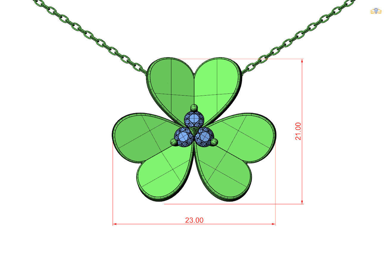 VCA Inspired Large Frivole Pendant  3D print model_8