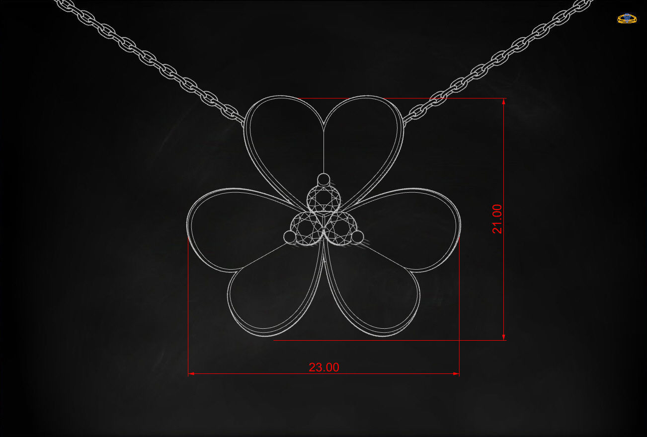 VCA Inspired Large Frivole Pendant  3D print model_11