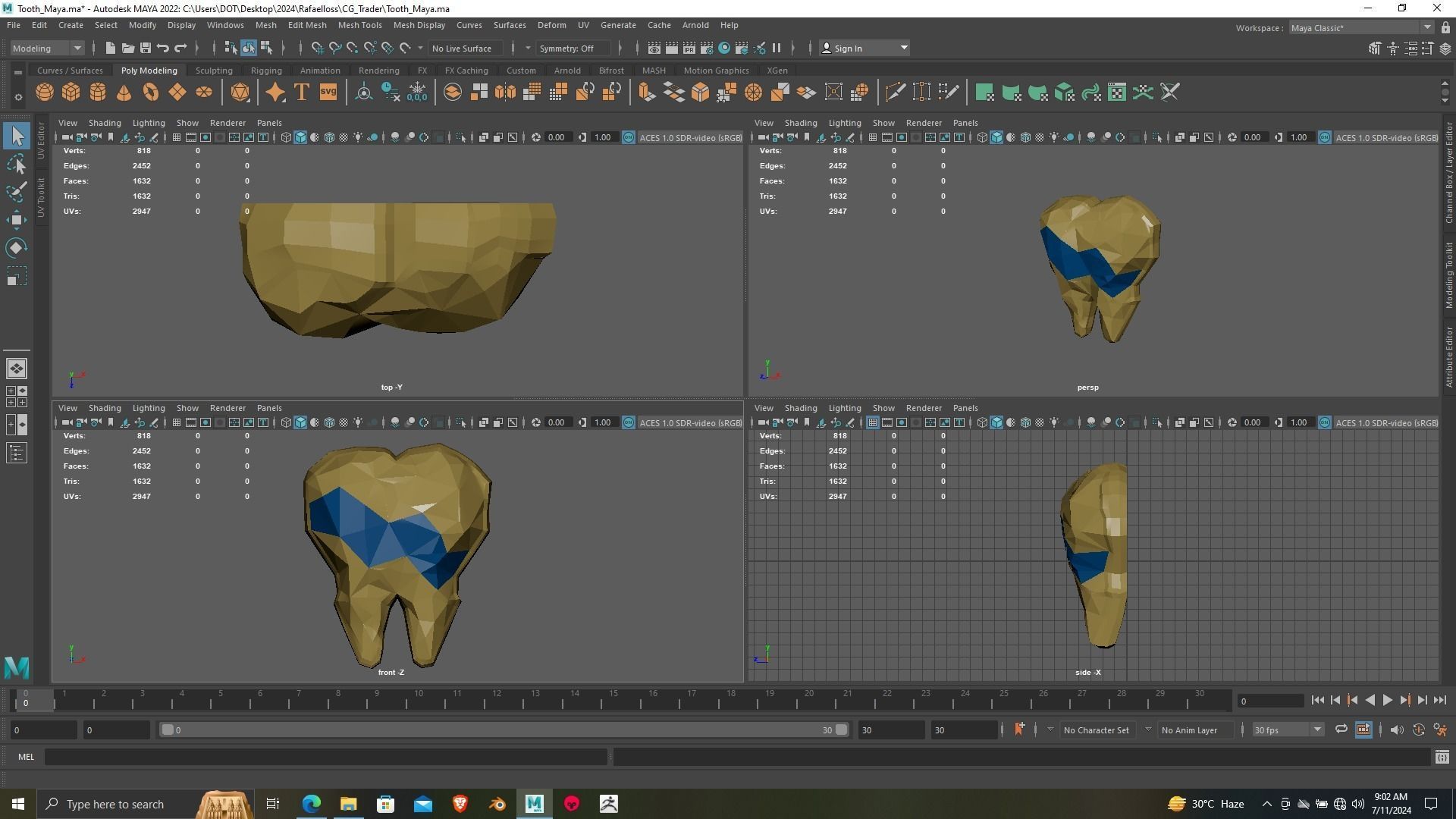 Tooth 3D printing ready Model for dental chamber 3D print model_11