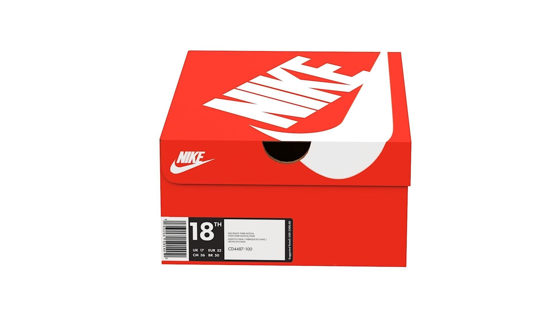 Nike Shoe Box PBR 01 Low-poly 3D model_8
