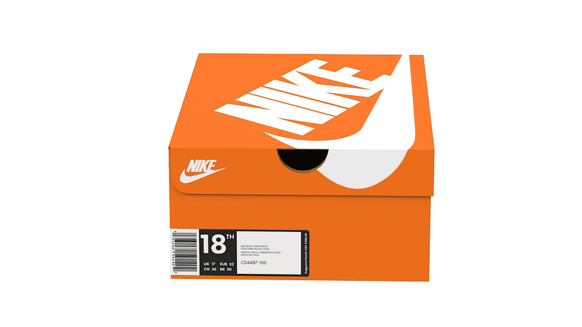 Nike Shoe Box PBR 02 Low-poly 3D model_11