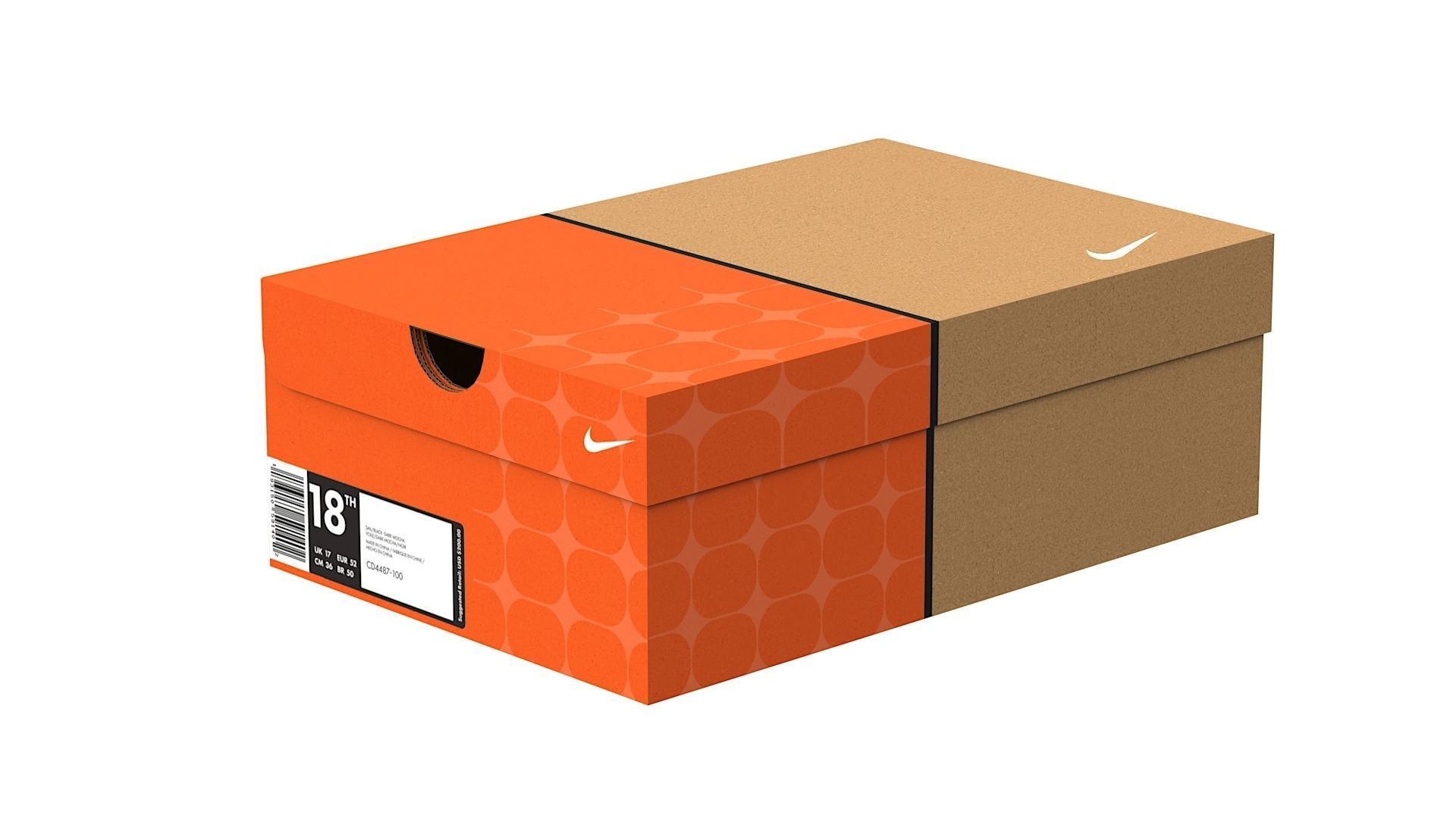 Nike Shoe Box PBR 05 Low-poly 3D model_7