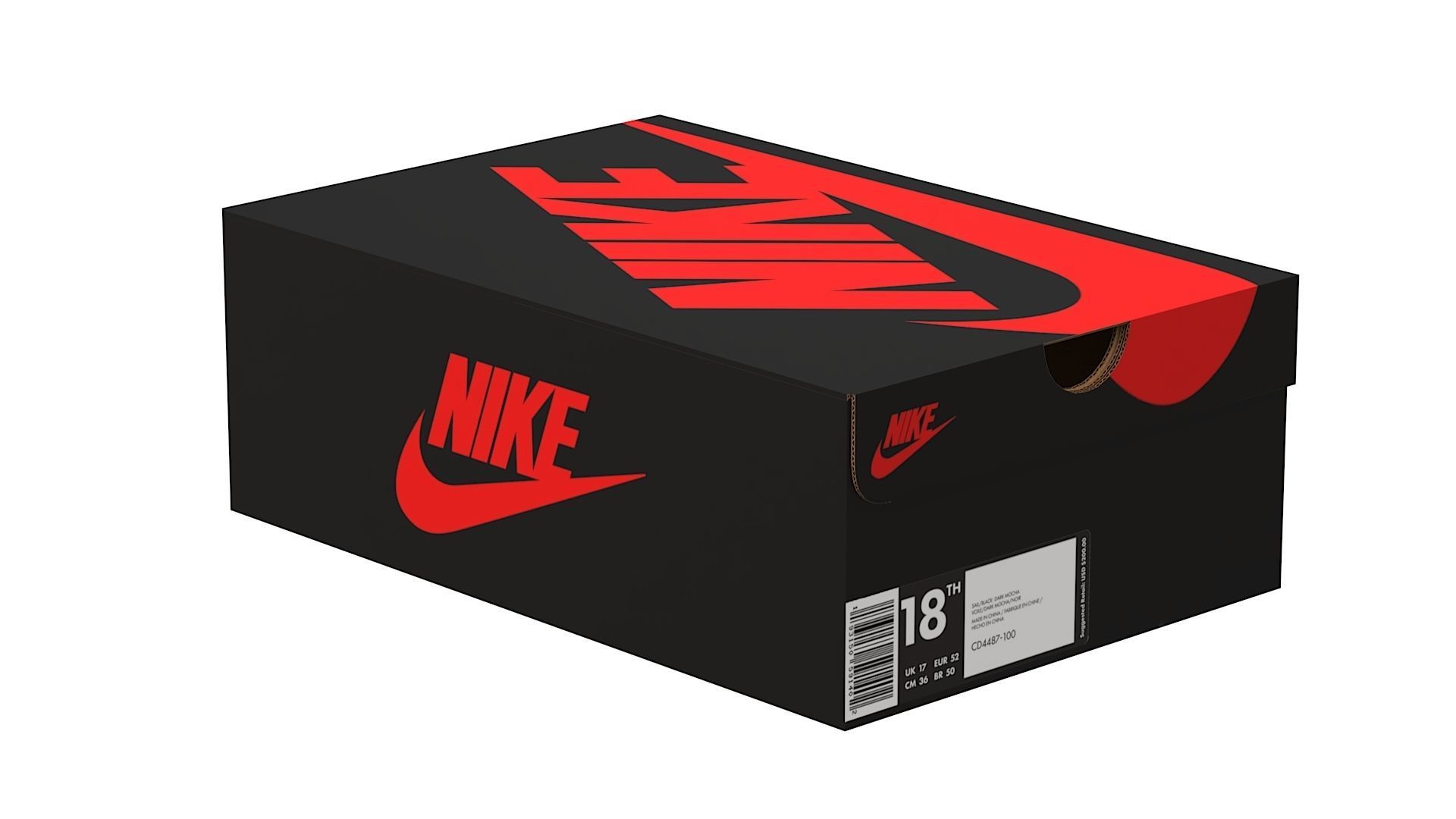Nike Shoe Box PBR 06 Low-poly 3D model_9