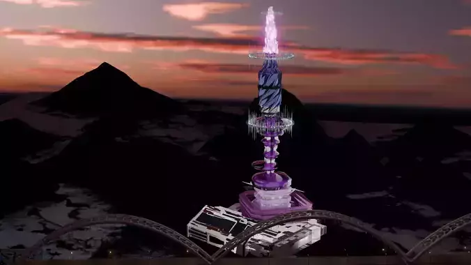 sci fi tower 3D model
