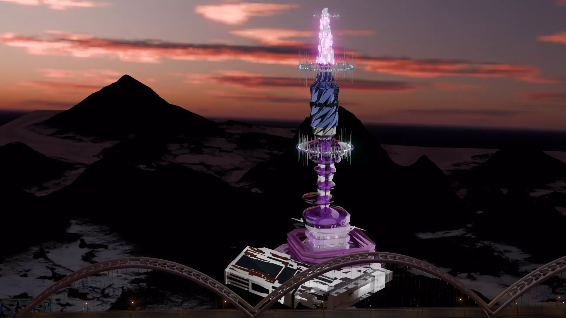 sci fi tower 3D model