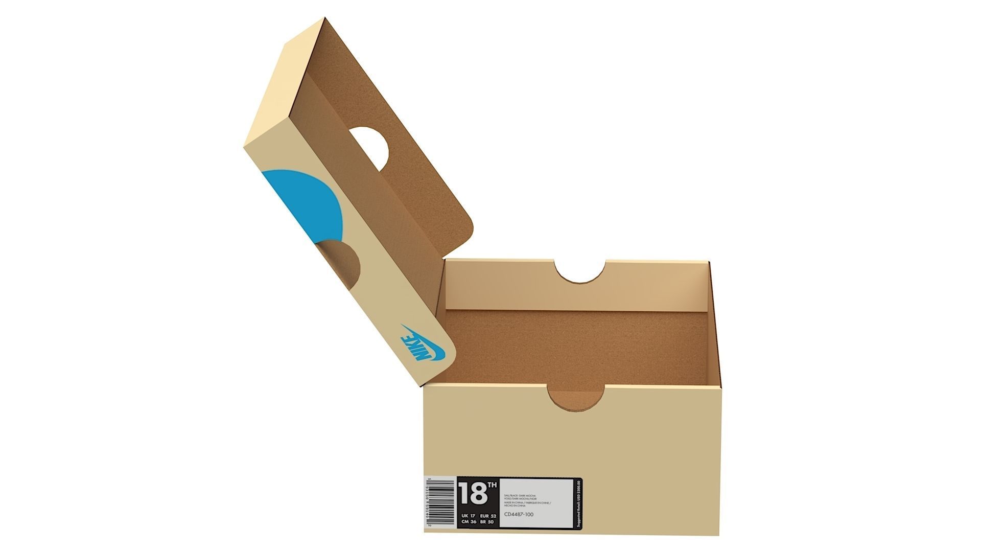 Nike Shoe Box PBR 08 Low-poly 3D model_2