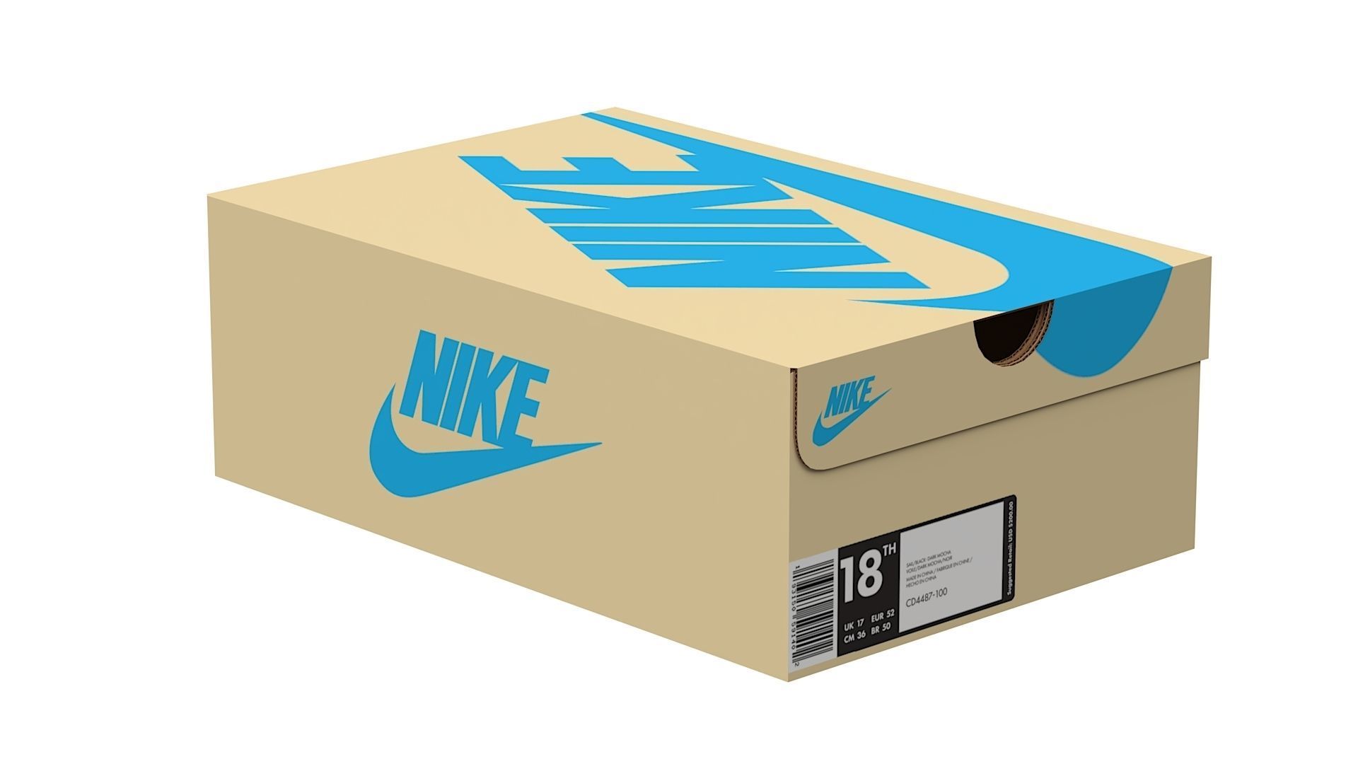 Nike Shoe Box PBR 08 Low-poly 3D model_9