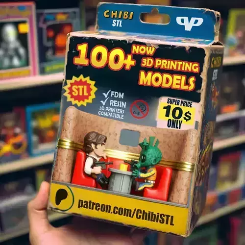 Han Solo vs Greedo Chibi STL for 3D Printing ChibiSTL 3DXM 3D print model